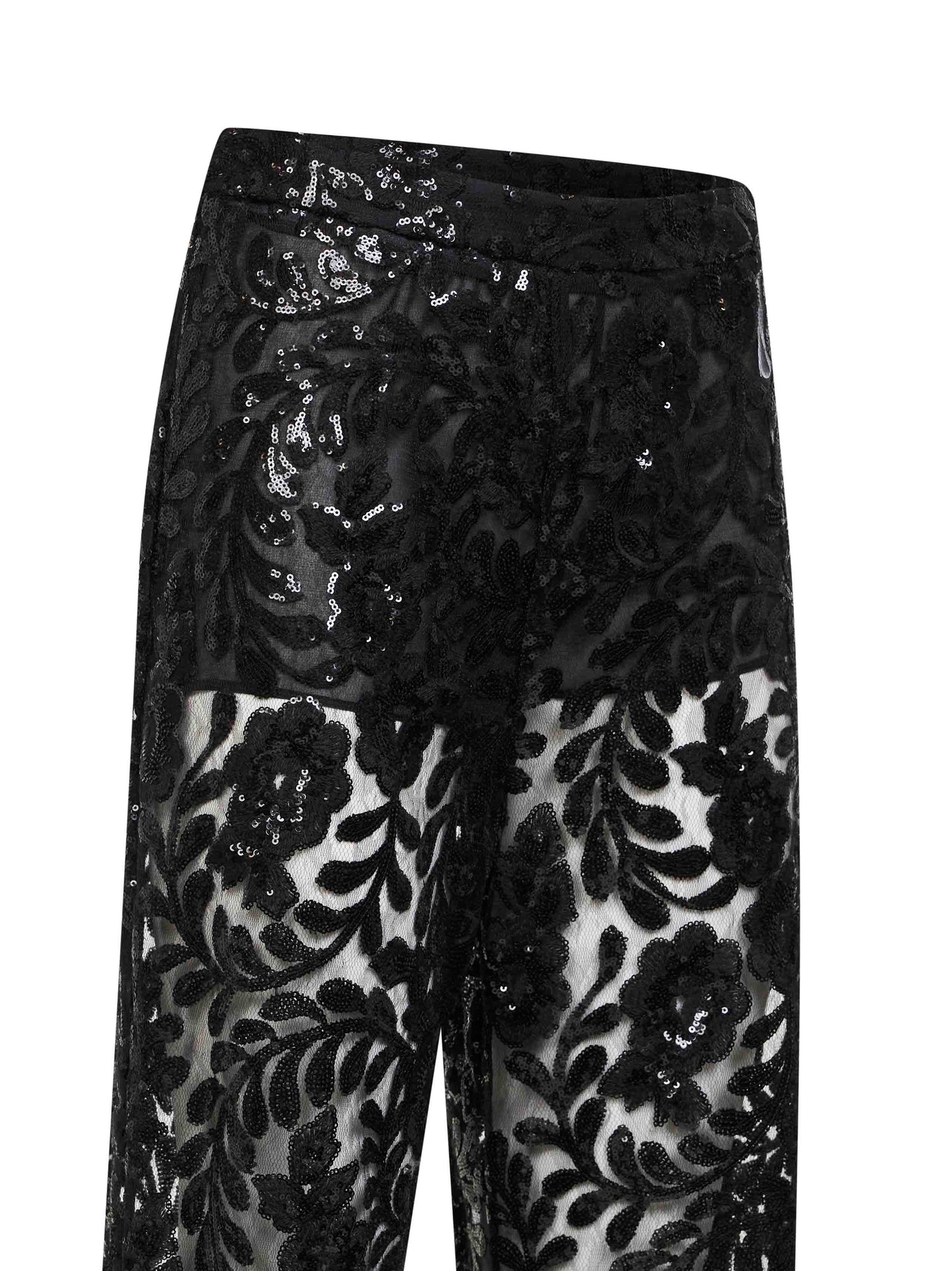 Golden Goose Women Black Sequin-Embroidered Tulle Journey Trousers GOLDEN GOOSE