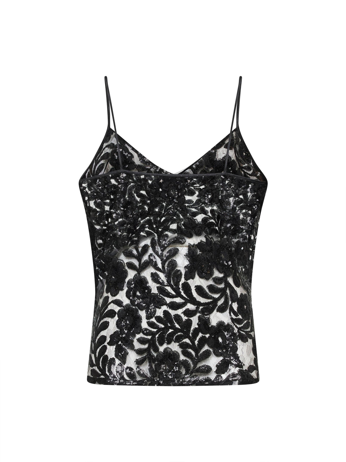 Golden Goose Women Black Sequin-Embroidered Tulle Journey Top GOLDEN GOOSE