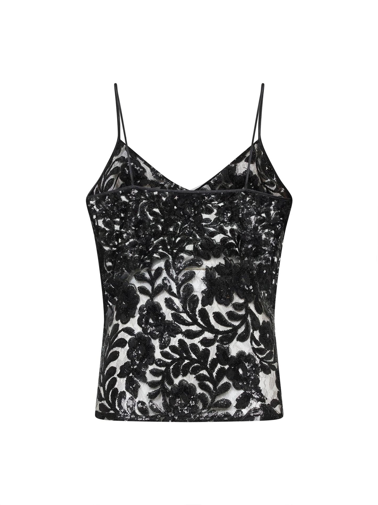 Golden Goose Women Black Sequin-Embroidered Tulle Journey Top GOLDEN GOOSE