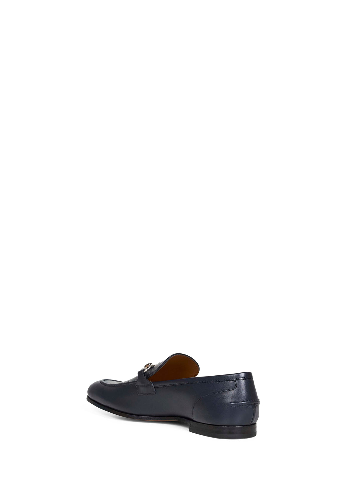 Gucci Men Dark Blue Leather Gucci Jordaan Loafers GUCCI