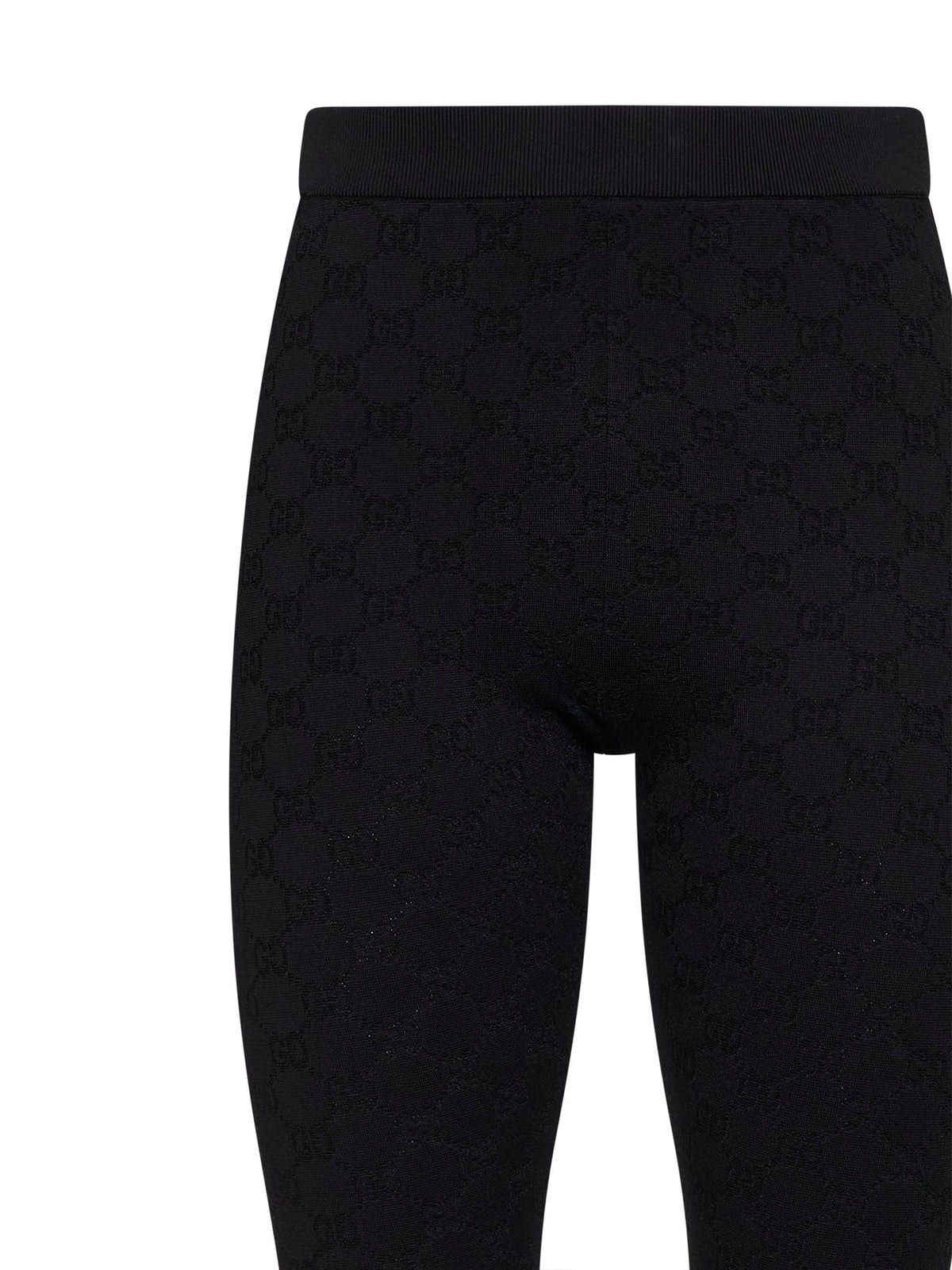 Gucci Women Black Gg Jacquard Ultrafine Stretch Viscose Blend Leggings GUCCI