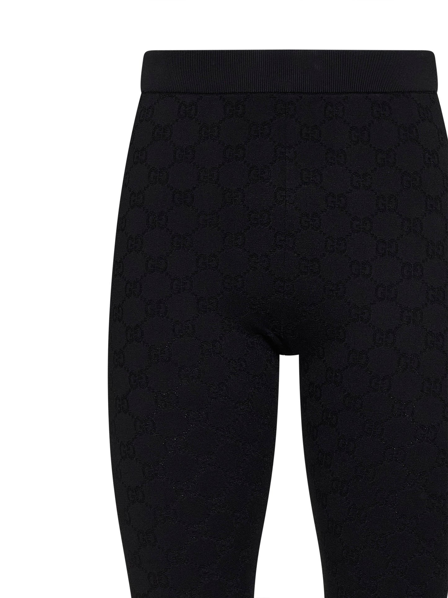 Gucci Women Black Gg Jacquard Ultrafine Stretch Viscose Blend Leggings GUCCI