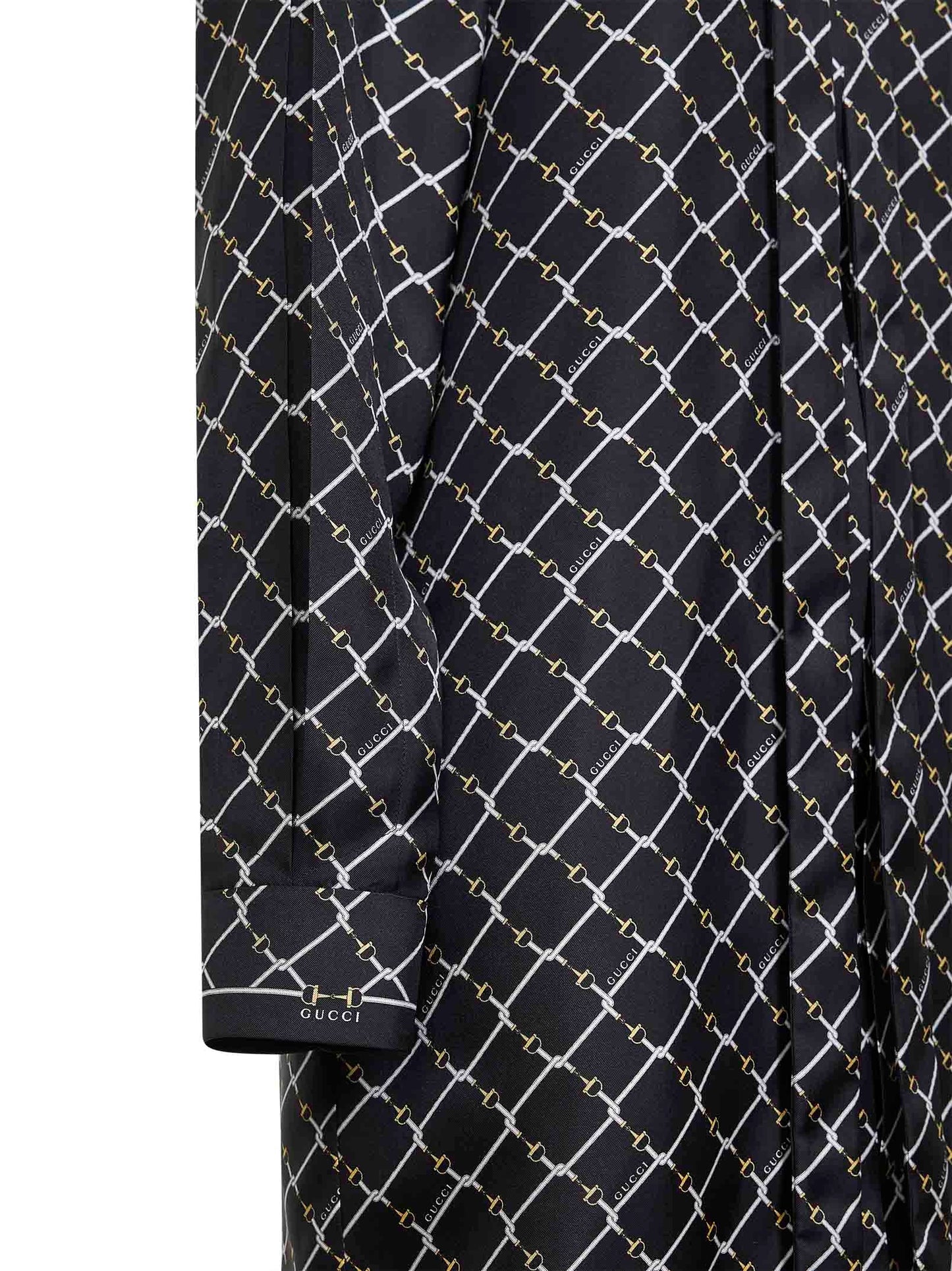 Gucci Women Black Printed Silk Twill Mini Dress GUCCI