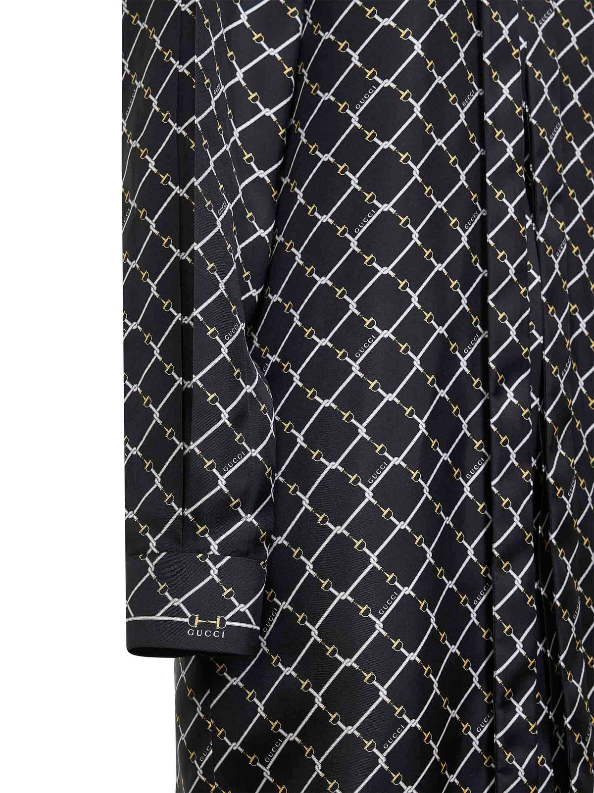 Gucci Women Black Printed Silk Twill Mini Dress GUCCI