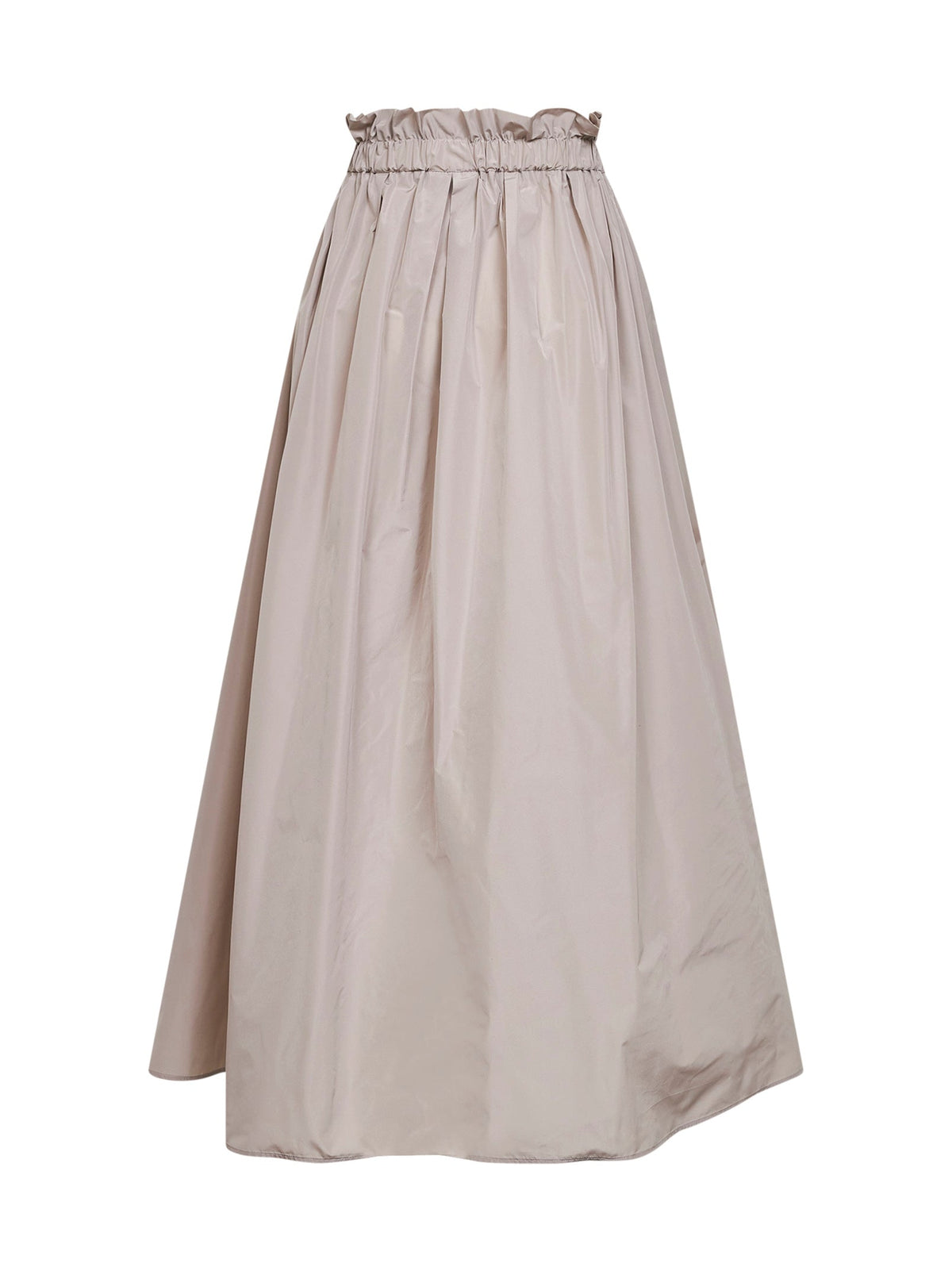Herno Women Pearl Grey New Techno Taffeta Long Skirt HERNO