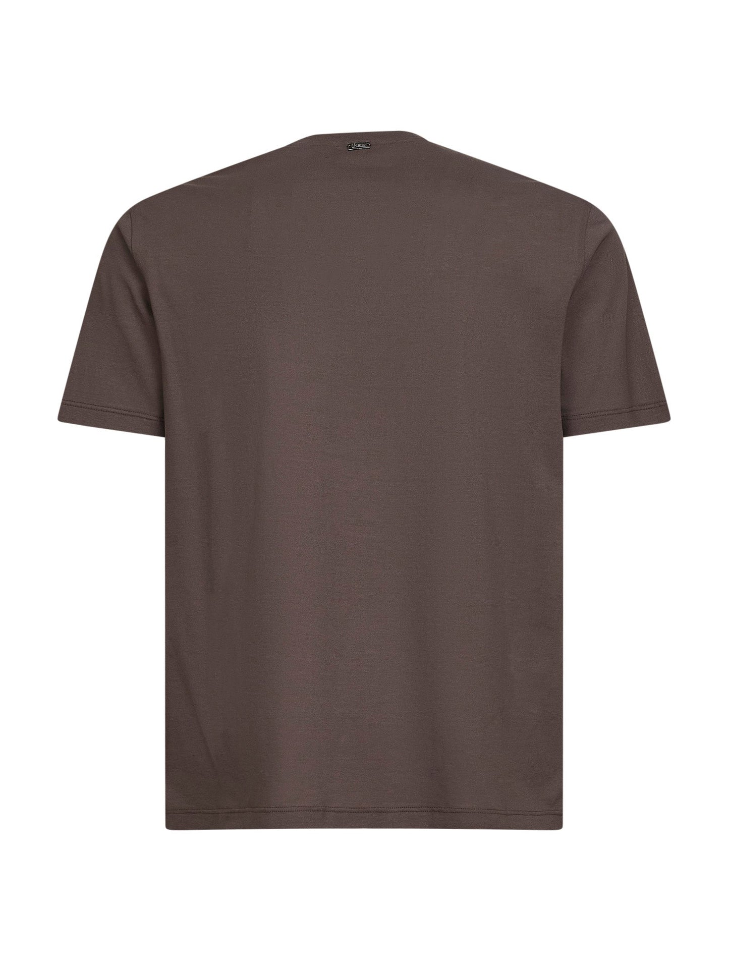 Herno Men Brown Lightweight Crepe Voile Jersey T-Shirt HERNO