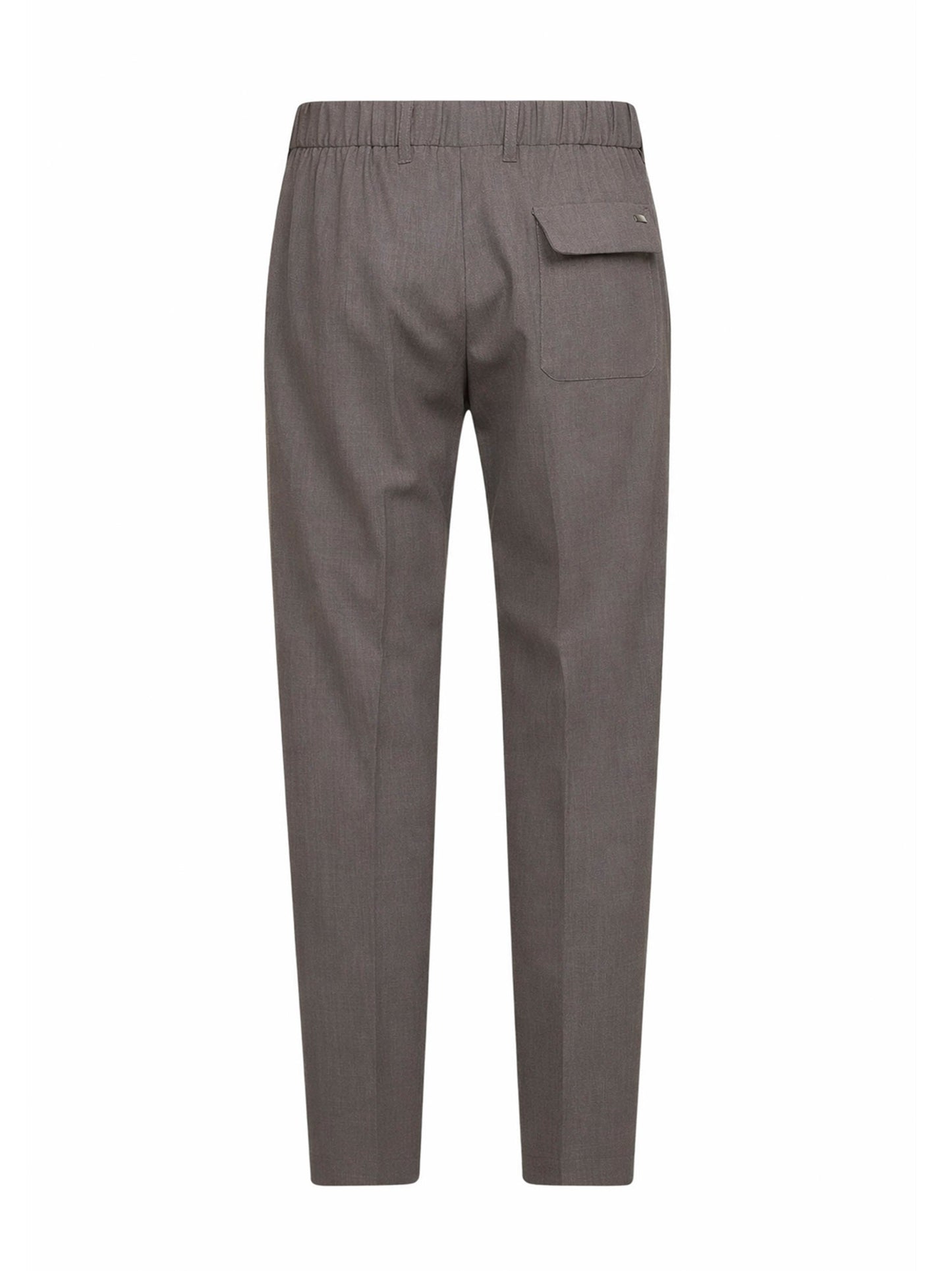 Herno Men Dove Grey Two-Way Stretch Wool Canvas Trousers HERNO