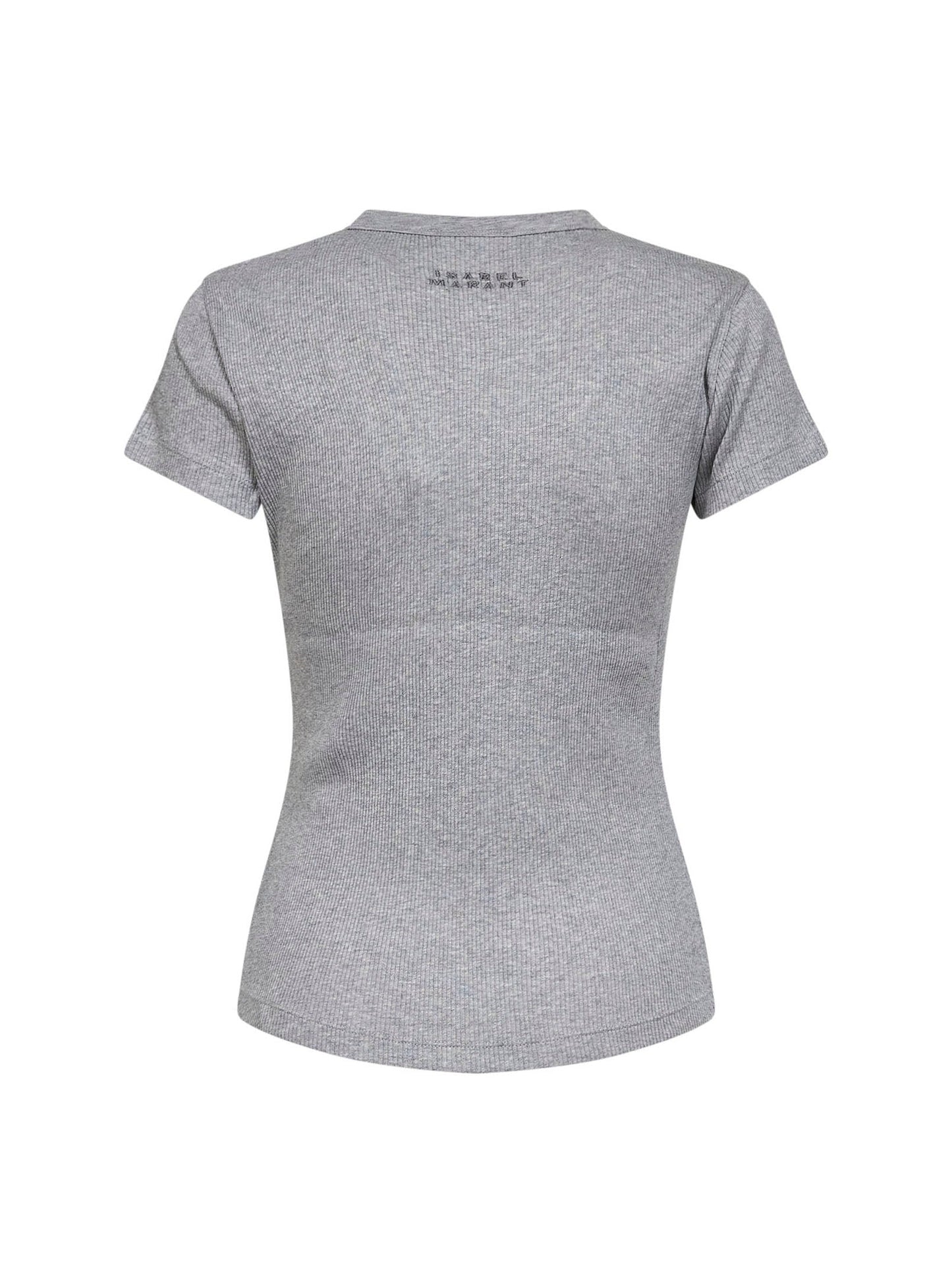Isabel Marant Women Grey Ribbed Cotton Taomi T-Shirt ISABEL MARANT