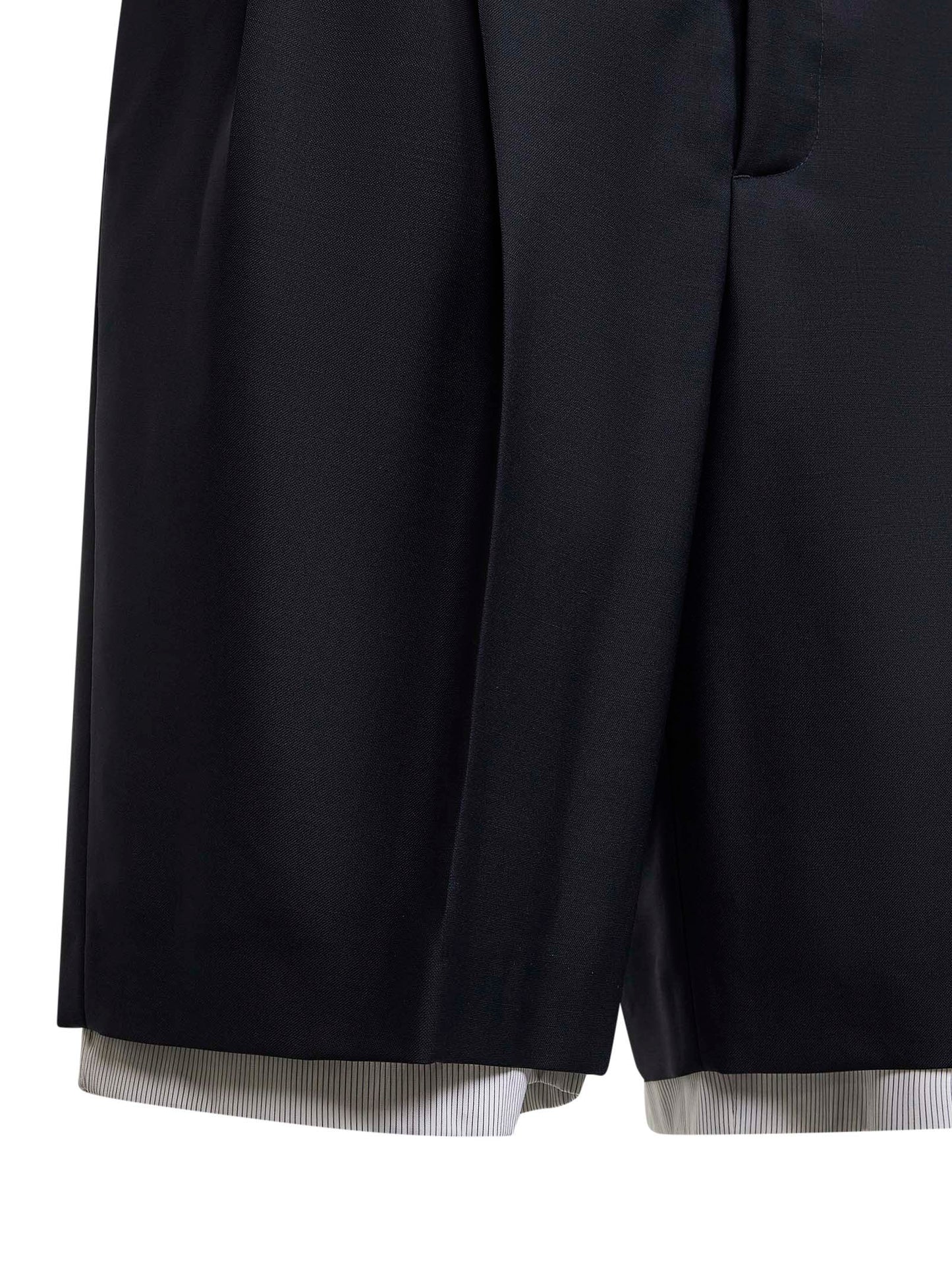 Jil Sander Men Blue Wool Canvas Double-Layer Shorts JIL SANDER