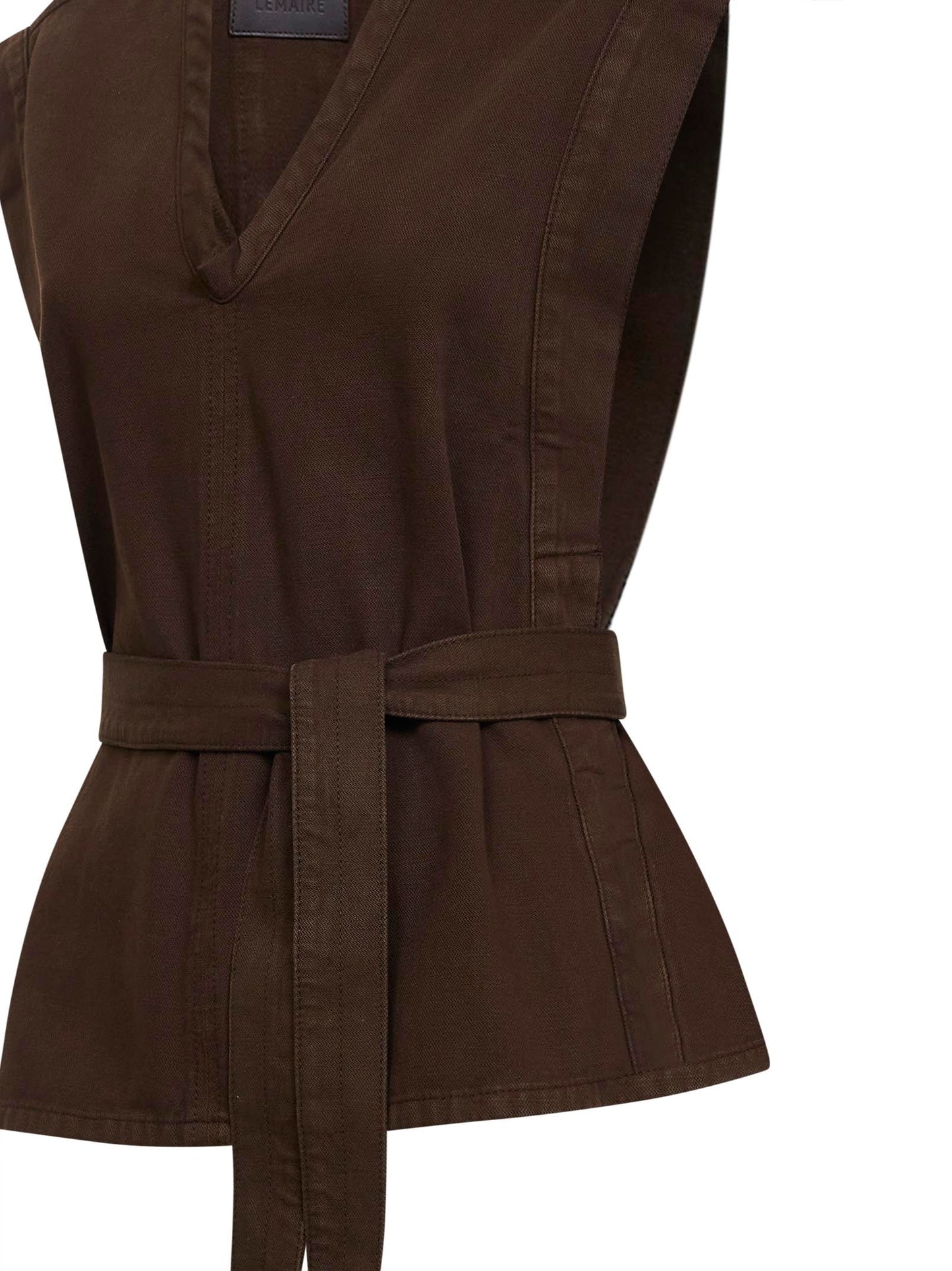 Lemaire Women Cocoa Cotton Broken Twill Belted Chasuble LEMAIRE