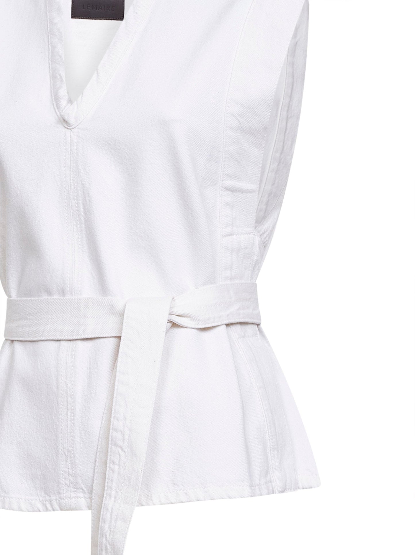 Lemaire Women Milk Bleached Denim Belted Chasuble LEMAIRE