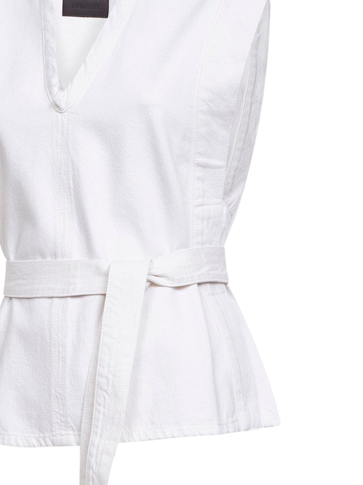 Lemaire Women Milk Bleached Denim Belted Chasuble LEMAIRE