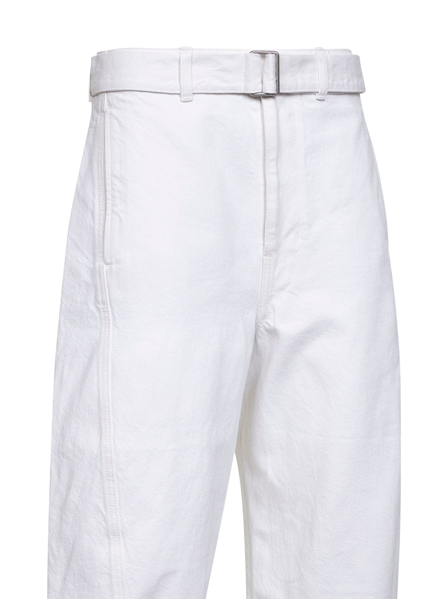 Lemaire Women Milk Denim Twisted Belted Trousers LEMAIRE