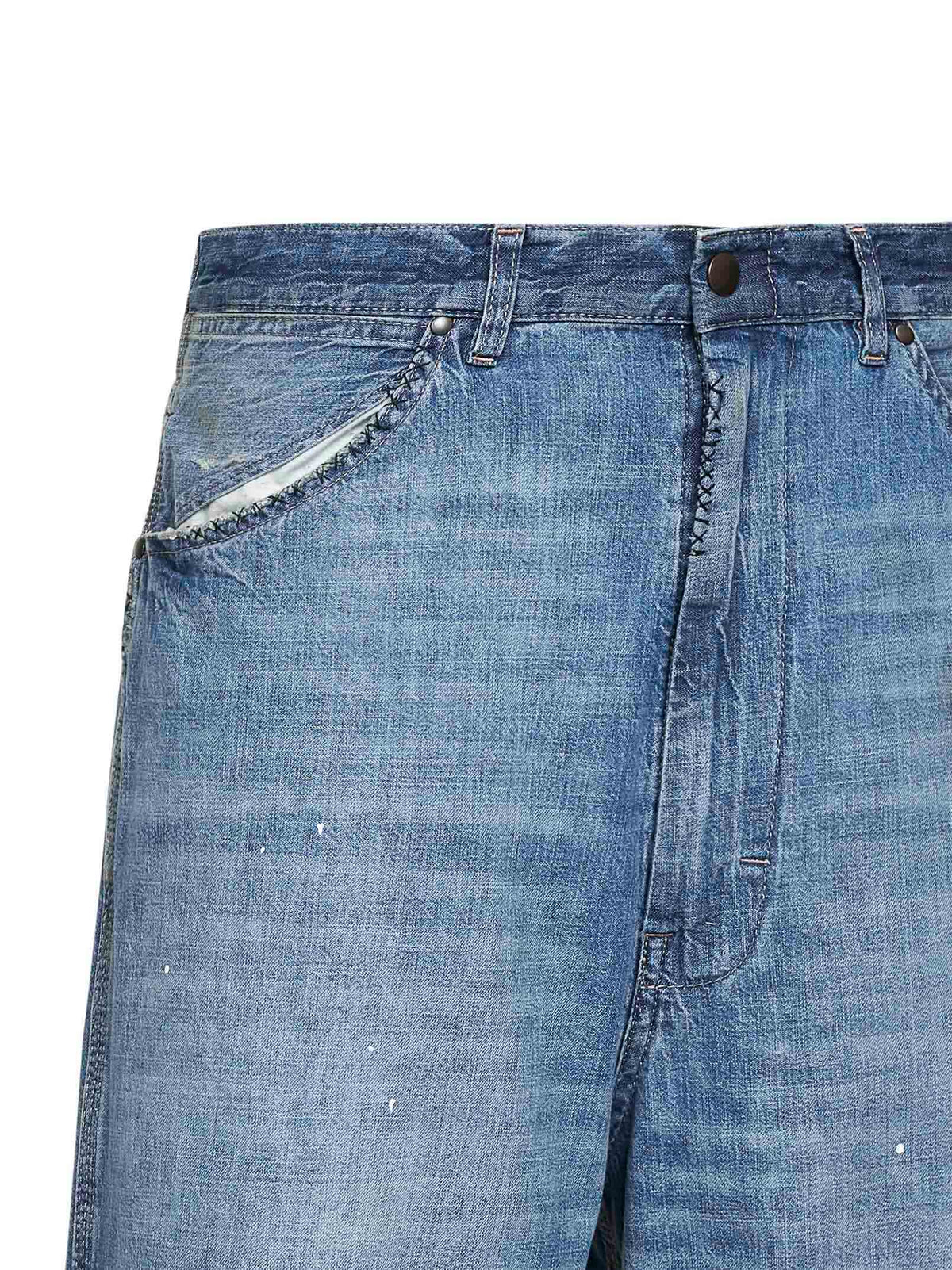 Maison Margiela Women Medium Vintage Blue Denim Wide-Leg Jeans MAISON MARGIELA
