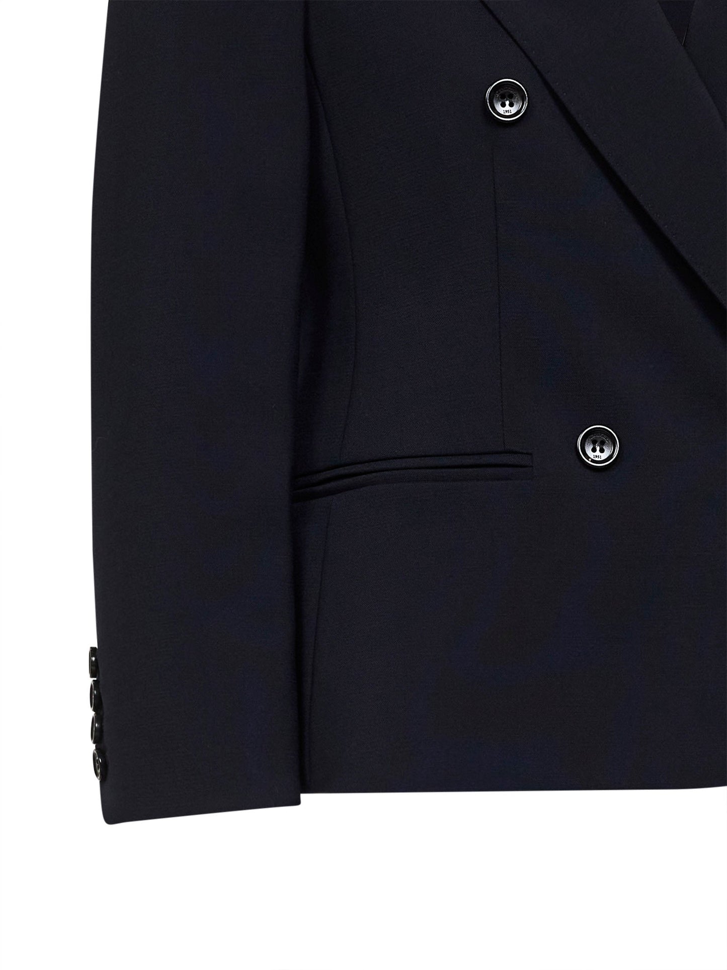 Max Mara Women Navy Blue Stretch Canvas Mxmdorico Cropped Blazer<Br/> MAX MARA