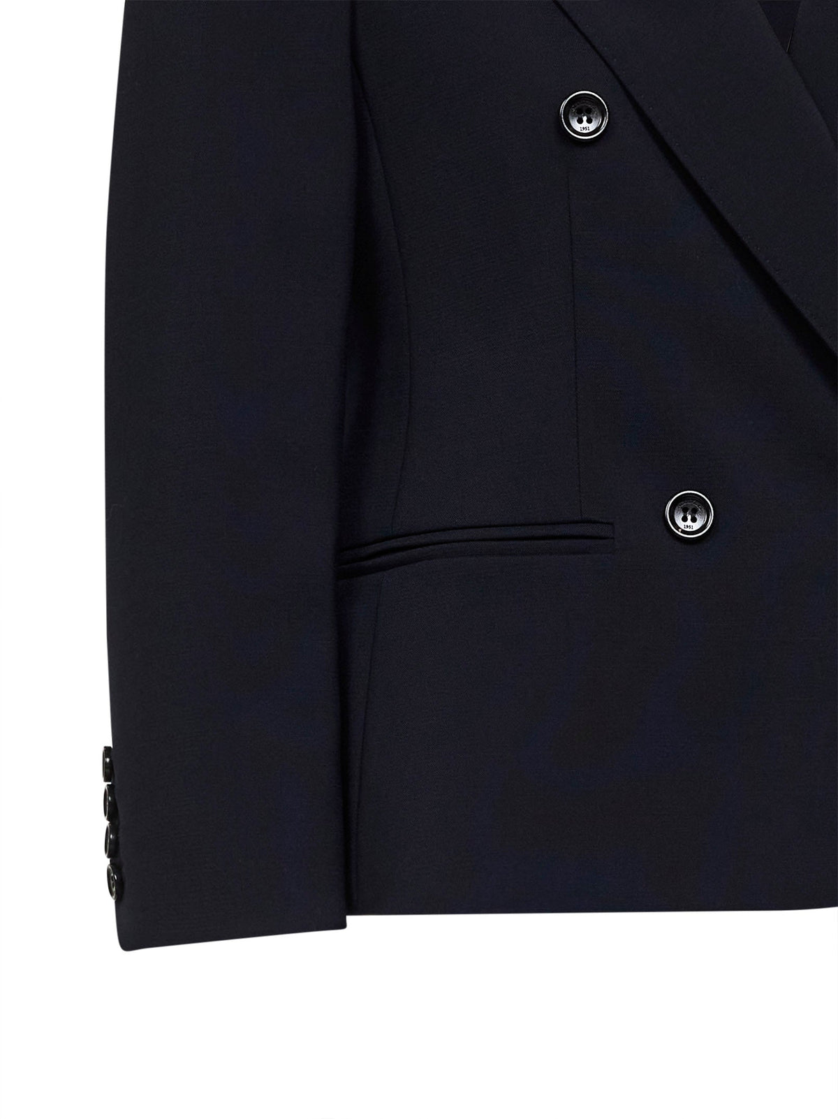Max Mara Women Navy Blue Stretch Canvas Mxmdorico Cropped Blazer<Br/> MAX MARA
