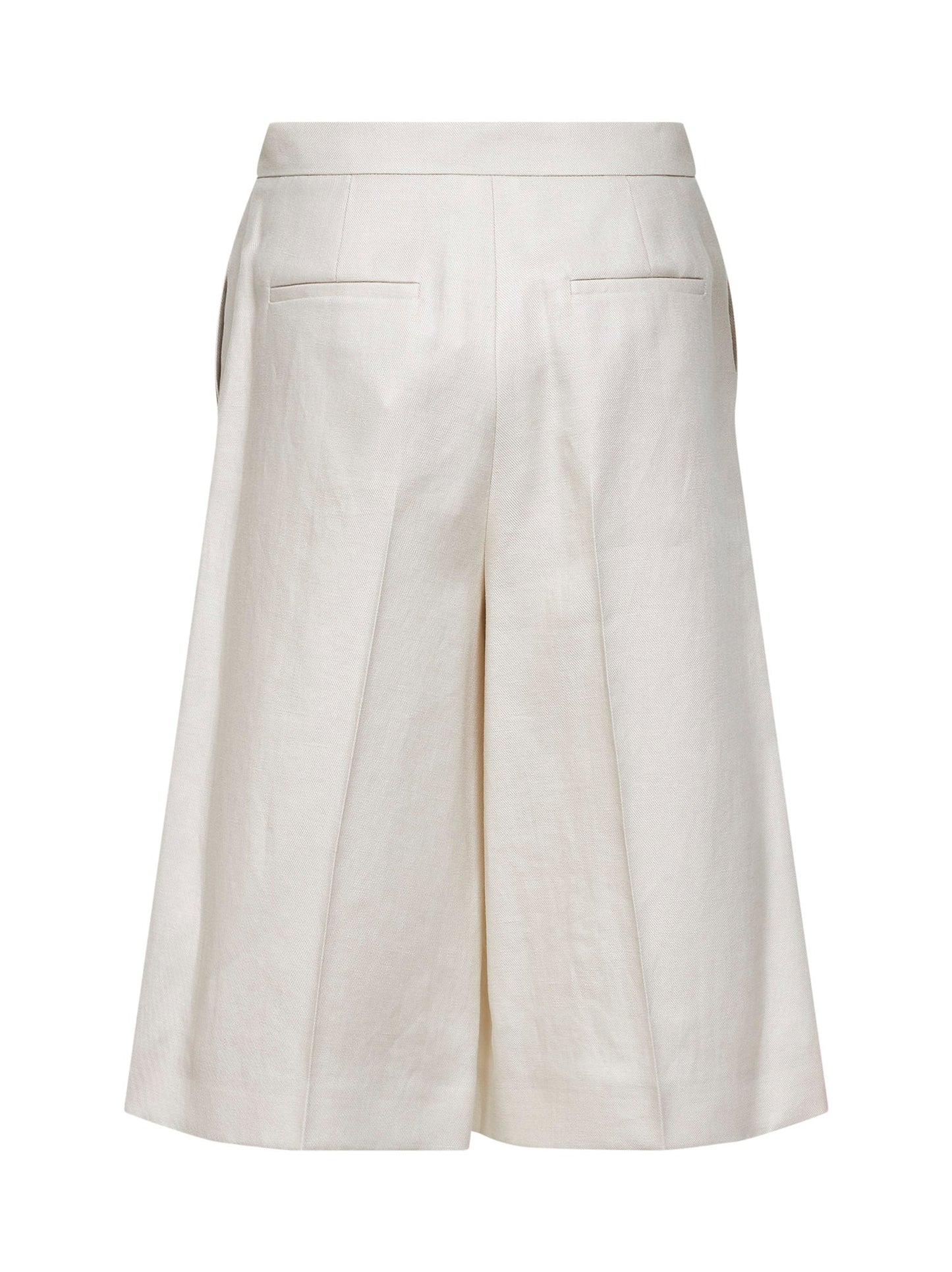 Max Mara Women Beige Linen Twill Mxmkaki Bermuda Shorts MAX MARA