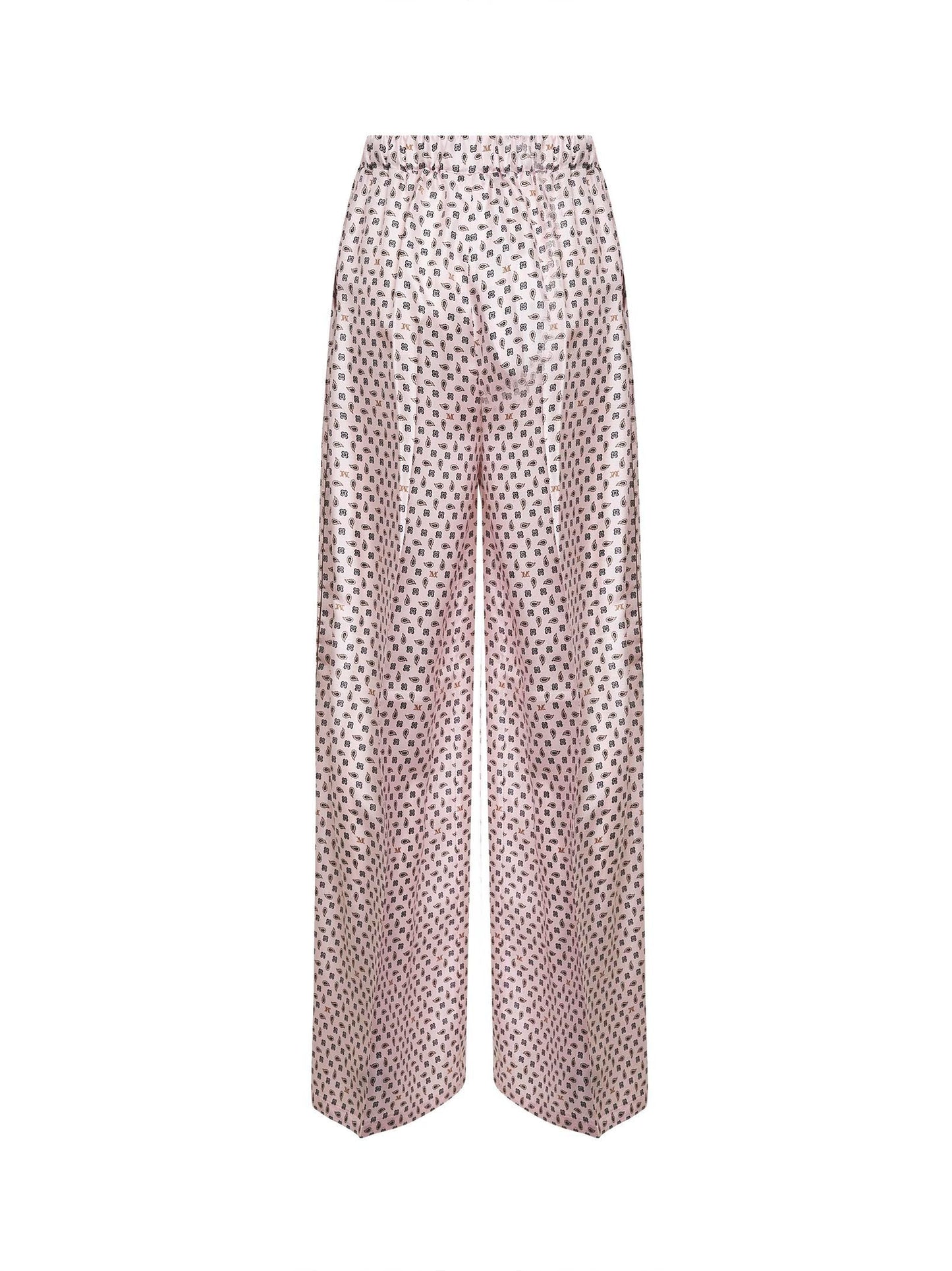 Max Mara Women Pink Printed Silk Twill Mxmviscio Trousers MAX MARA