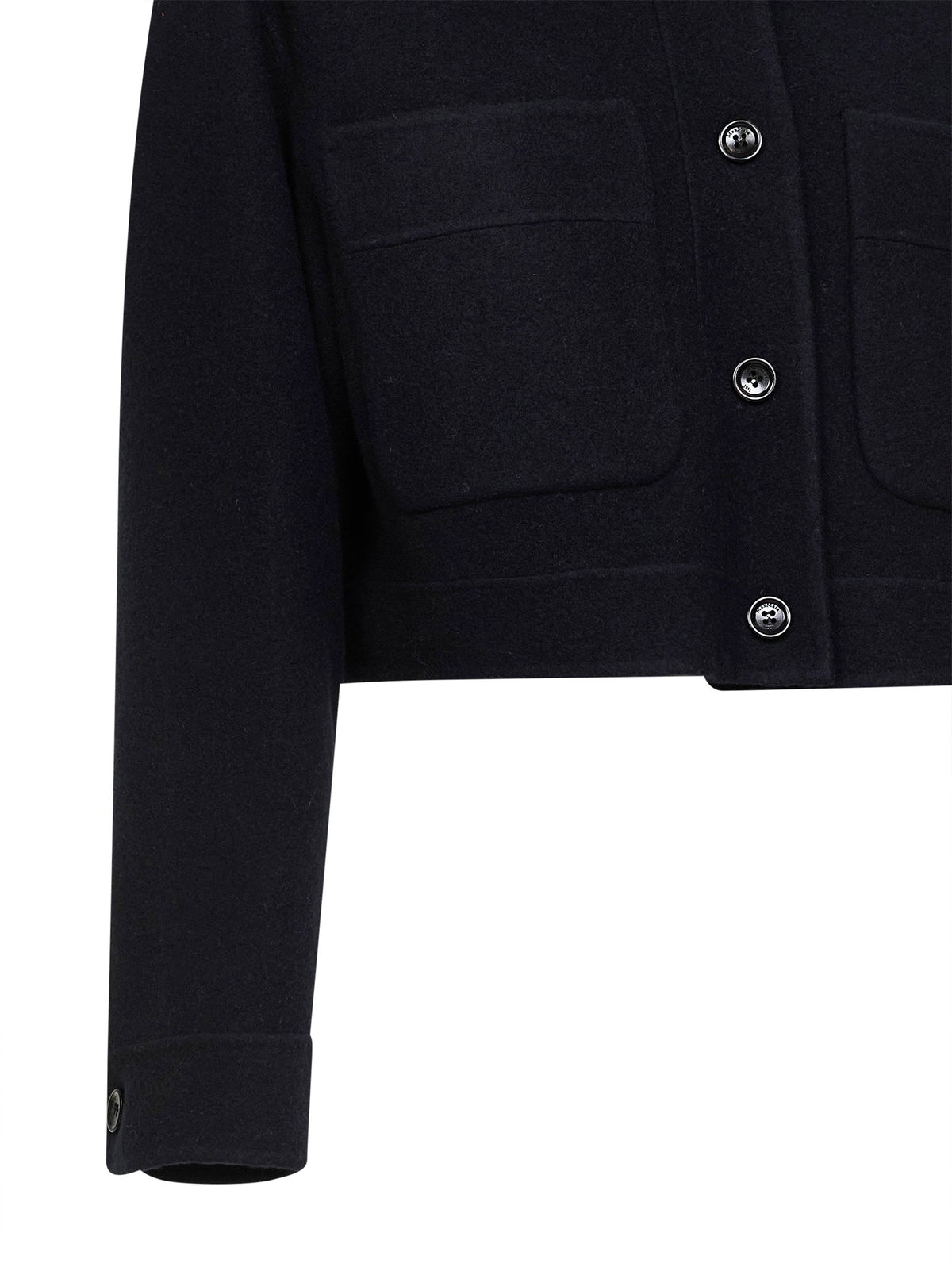 Max Mara Women Navy Blue Double Jersey Mxmpoggio Cropped Jacket MAX MARA