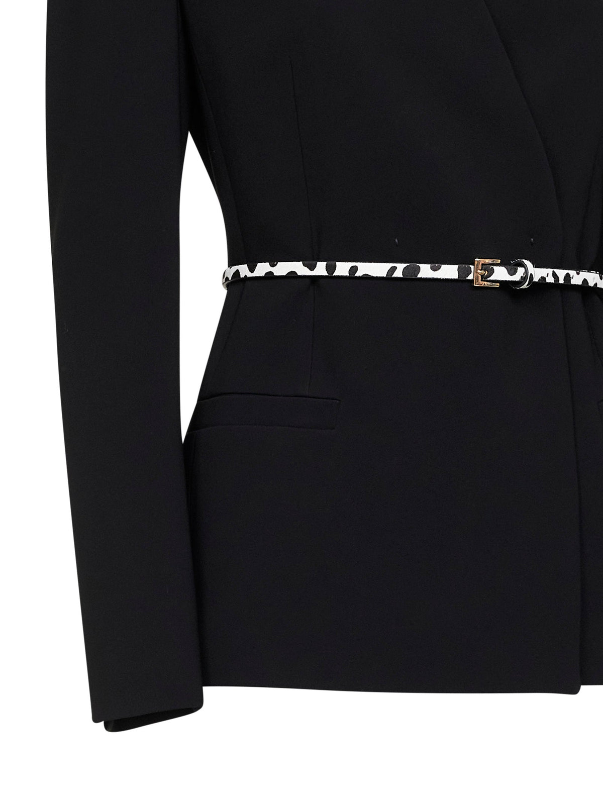 Max Mara Studio Women Black Cady Mstquinoa Belted Jacket MAX MARA STUDIO