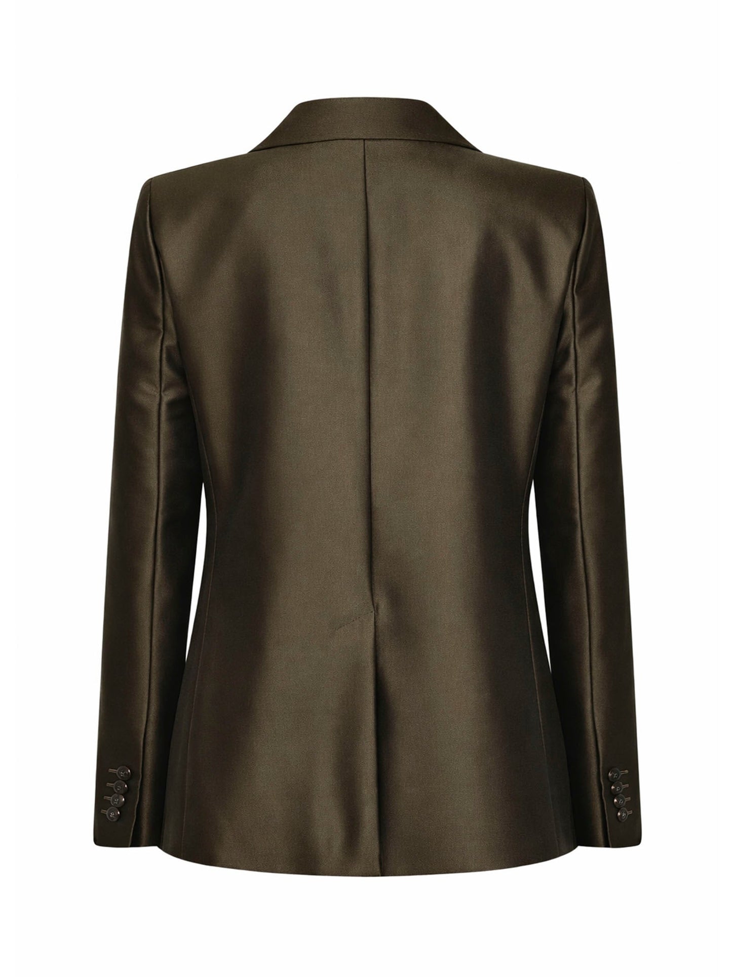Max Mara Studio Women Khaki Green Silk Blend Shantung Mstpeccati Blazer MAX MARA STUDIO
