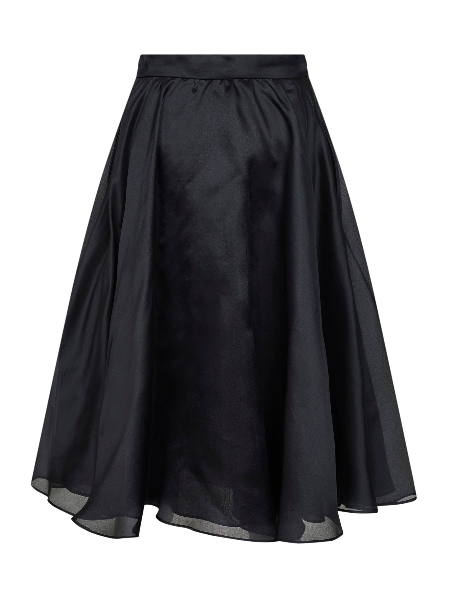Max Mara Studio Women Black Silk Organza Msecalle Midi Full Skirt MAX MARA STUDIO