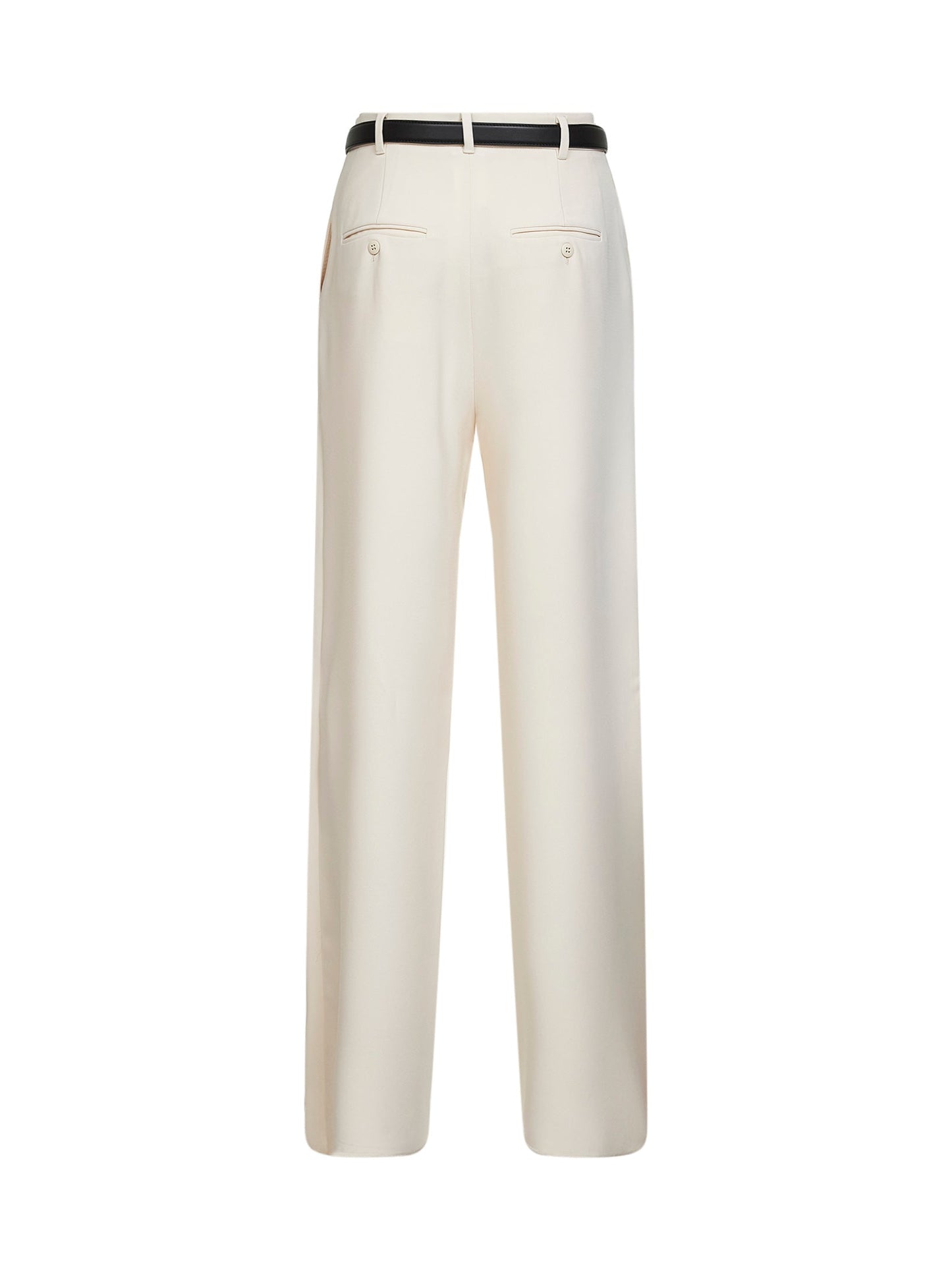 Max Mara Studio Women Beige Cady Mstamico Wide-Leg Trousers MAX MARA STUDIO