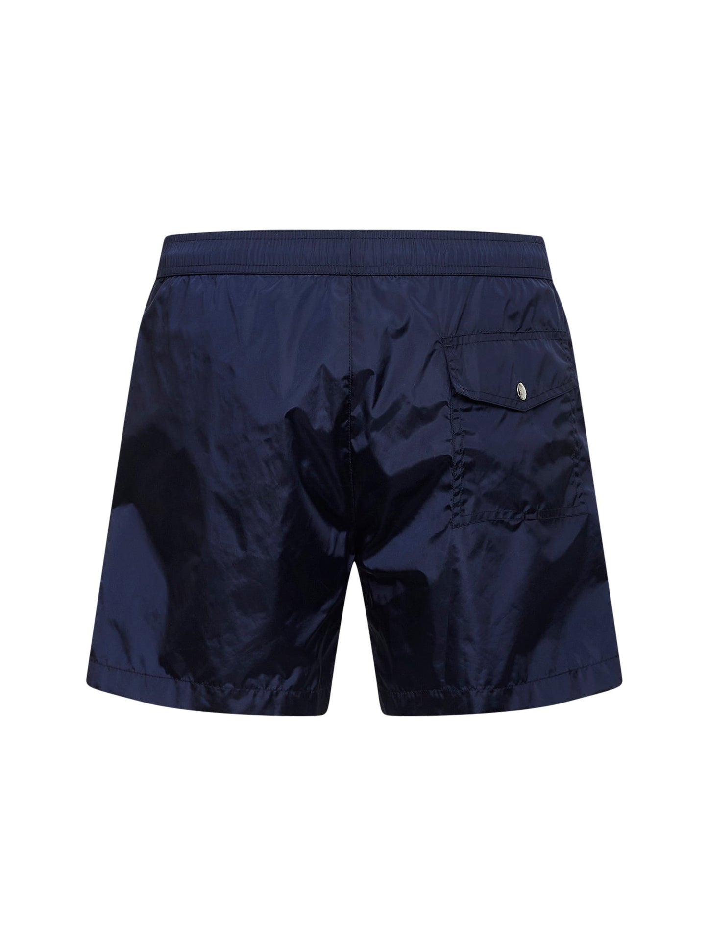 Moncler Men Navy Blue Nylon Logo Patch Swim Shorts MONCLER