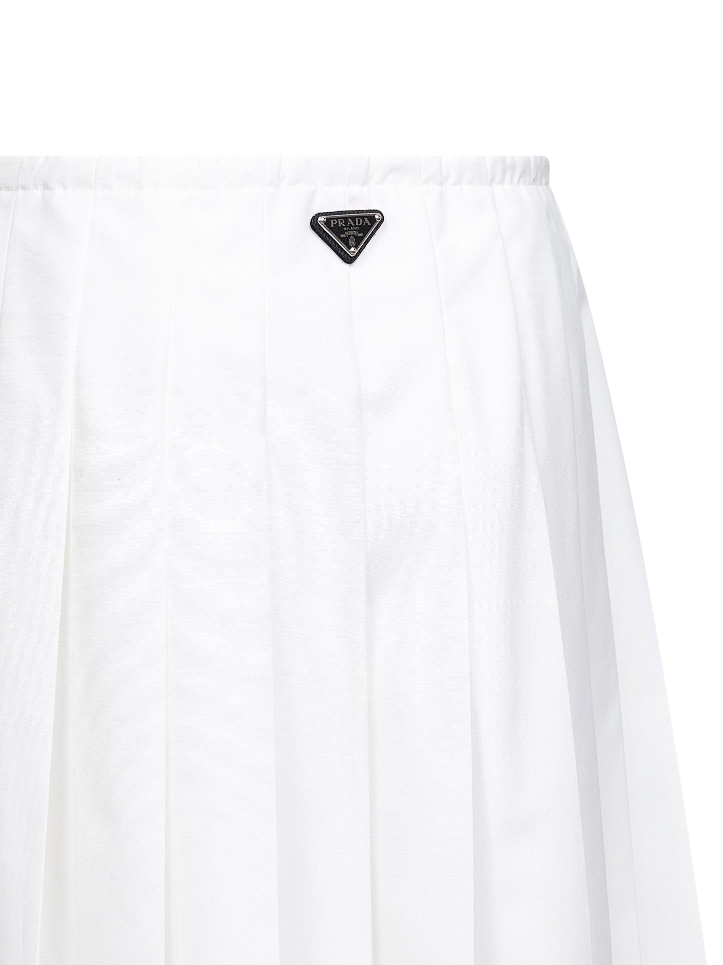 Prada Abbigliamento Women White Technical Cotton Blend Pleated Midi Skirt PRADA