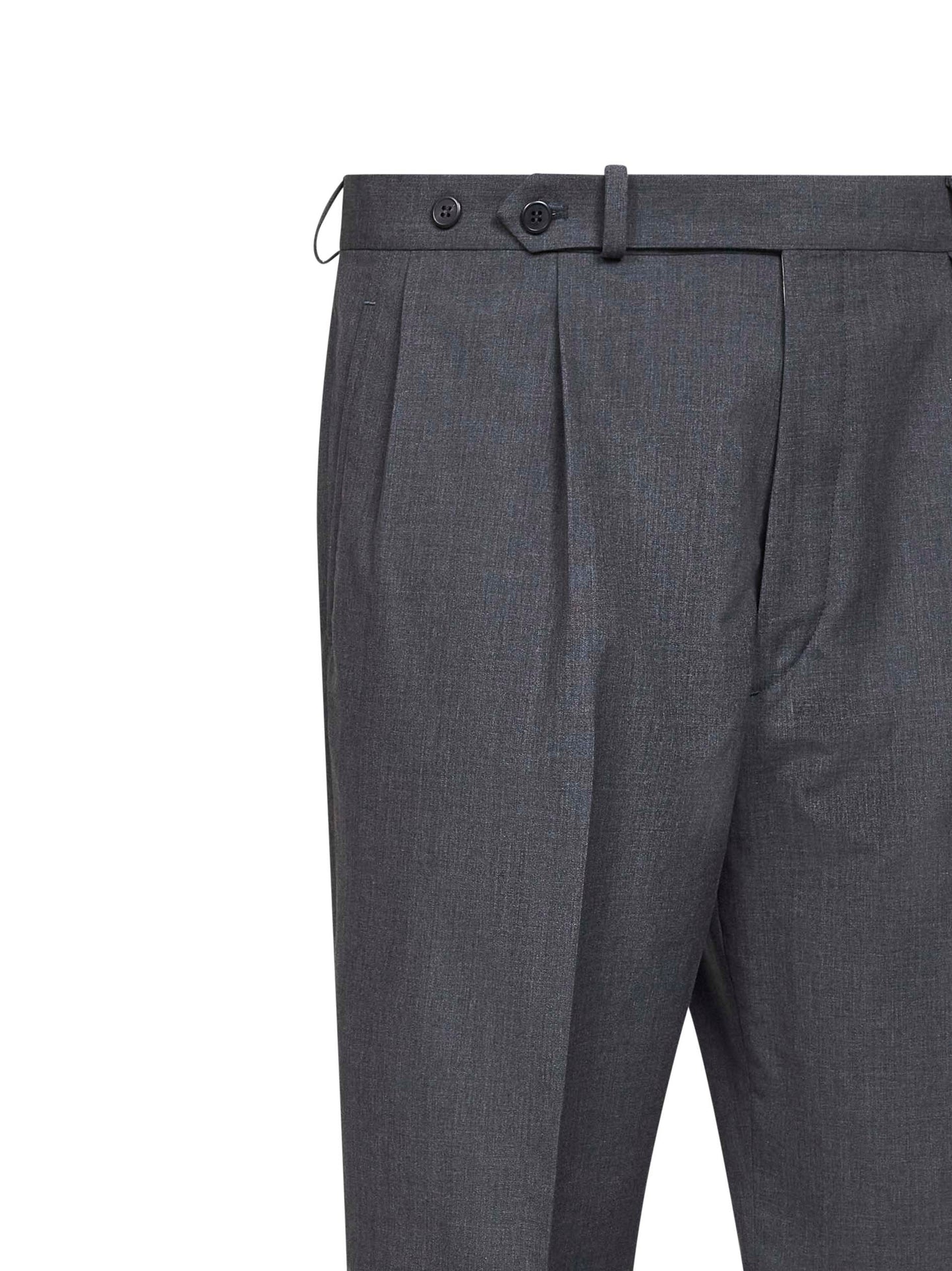 Prada Abbigliamento Men Slate Virgin Wool Blend Trousers PRADA
