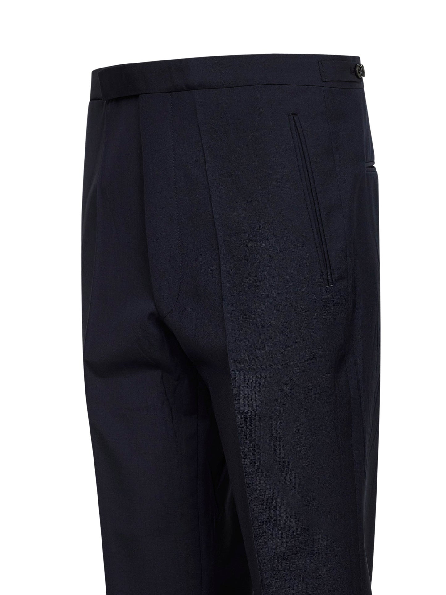 Prada Abbigliamento Men Blue Wool And Mohair Tailored Trousers PRADA