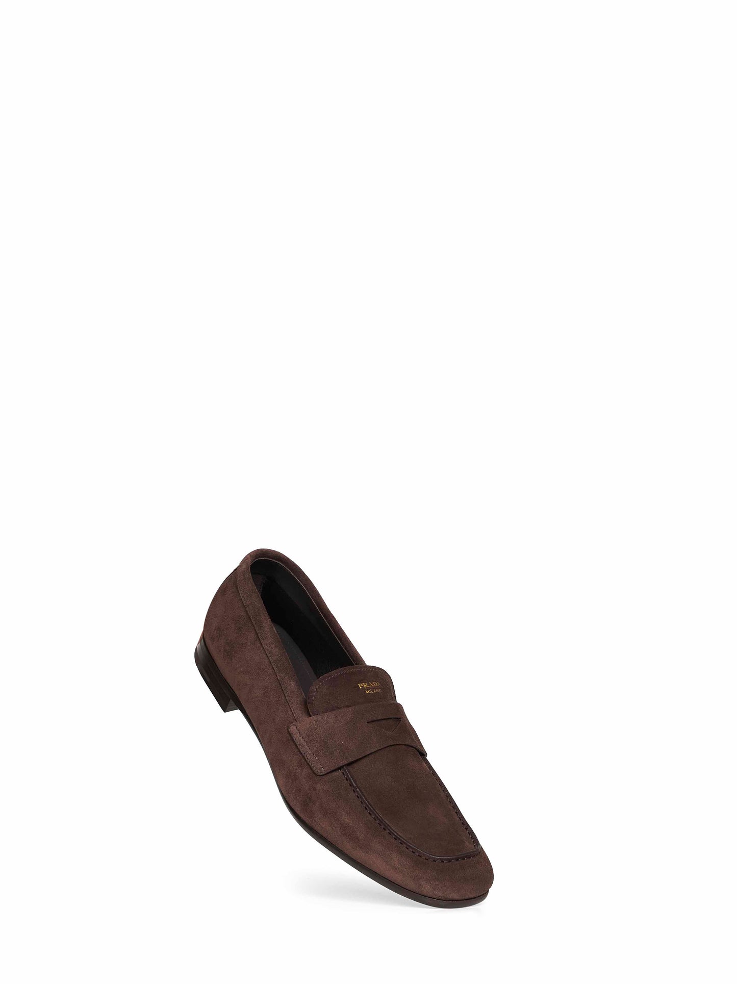 Prada Calzature Men Dark Brown Suede Loafers PRADA