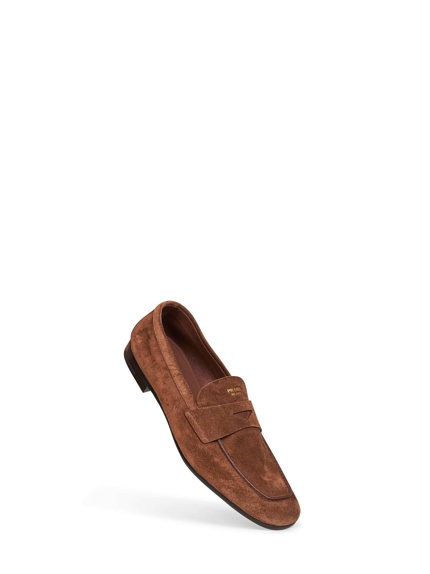 Prada Calzature Men Cocoa Suede Loafers PRADA
