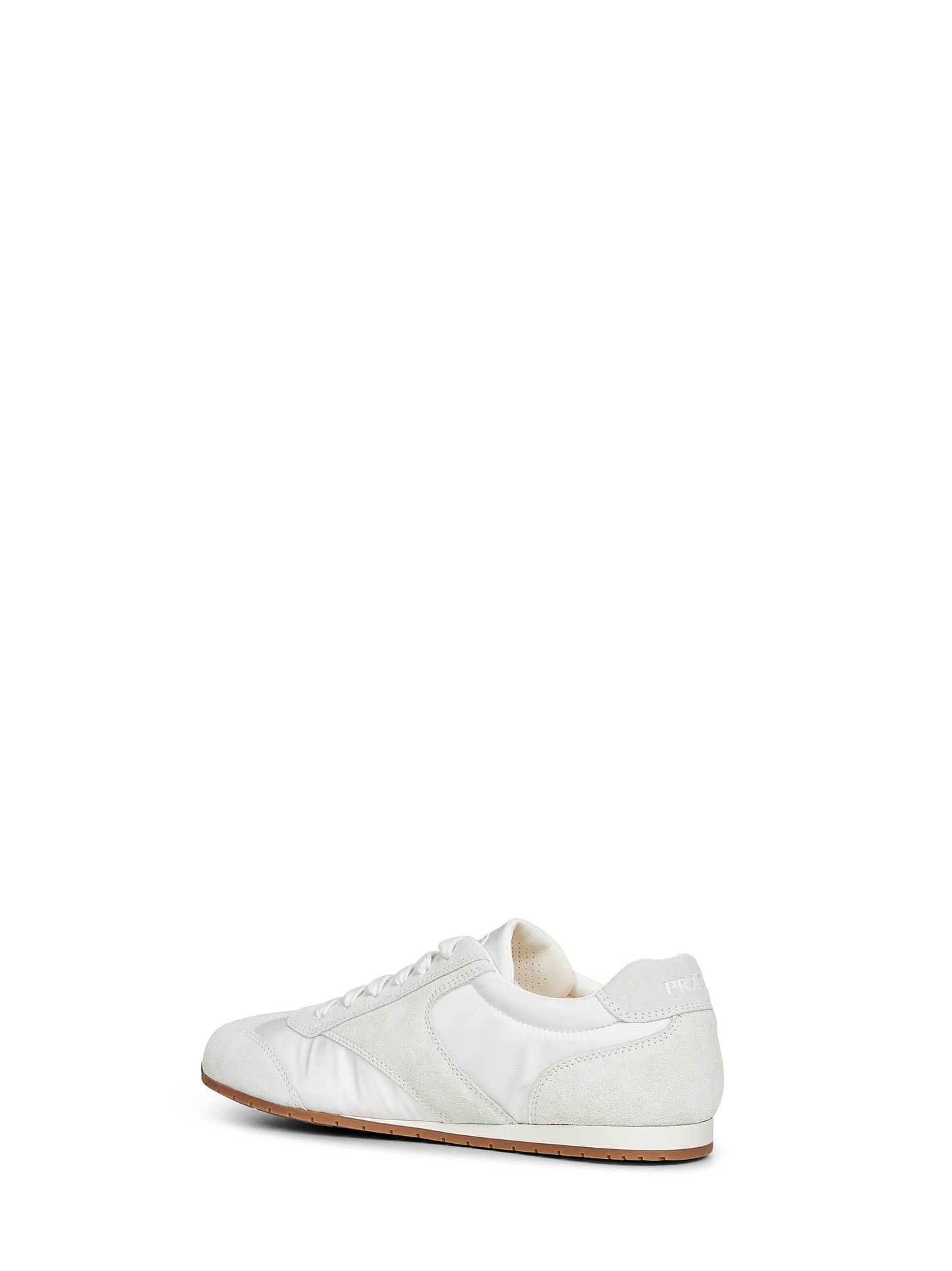 Prada Calzature Men White Re-Nylon And Suede Sneakers PRADA