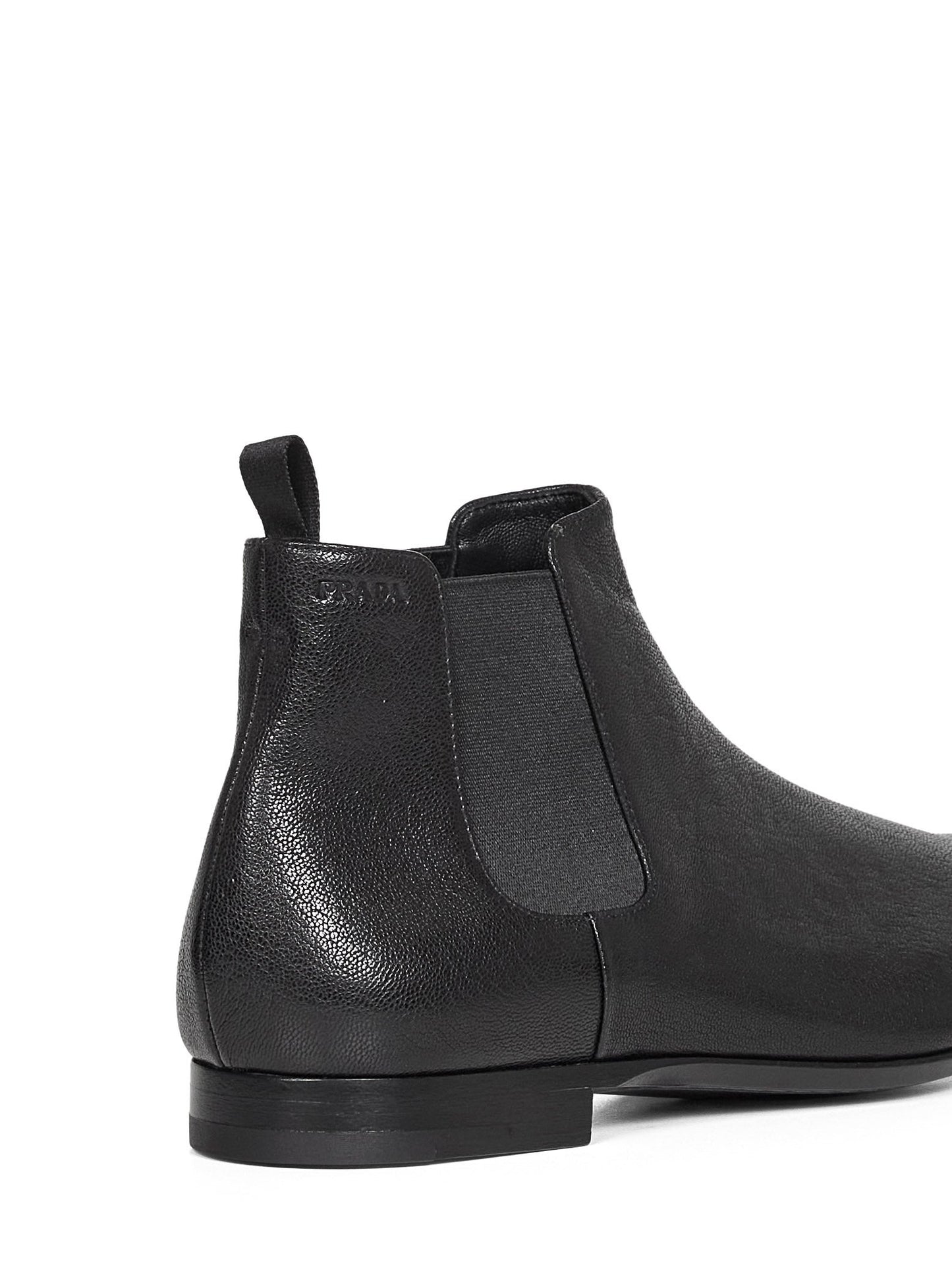 Prada Calzature Men Black Leather Chelsea Boots PRADA