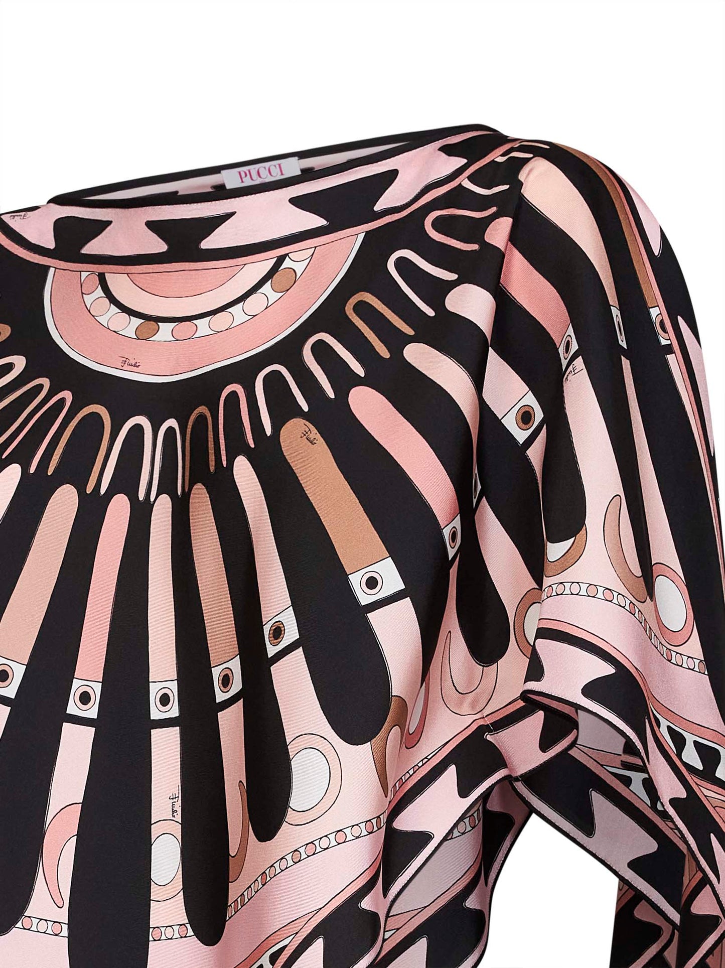 Pucci Women Nude Soleil-Print Silk Twill Kaftan Top PUCCI