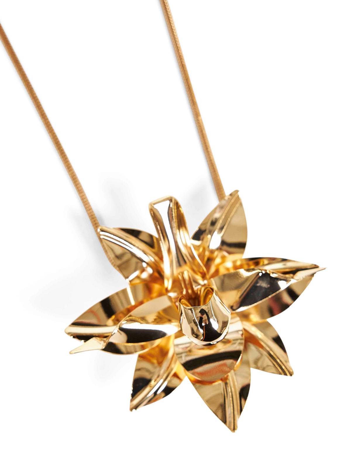 Rabanne Women Gold Metal Necklace With Oversized Flower PACO RABANNE