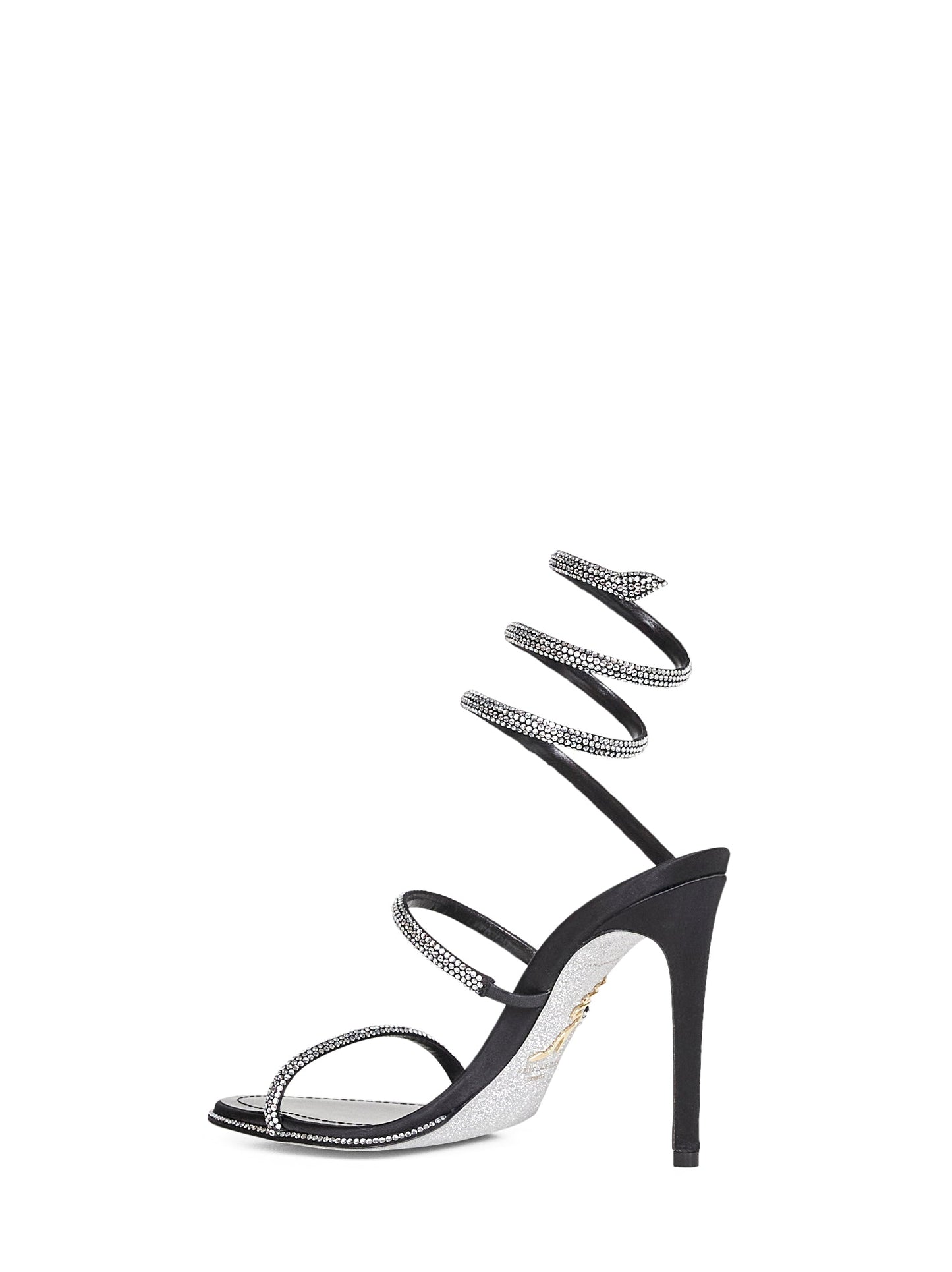 Rene Caovilla Women Black Cleo 105 Jeweled Sandals RENE CAOVILLA