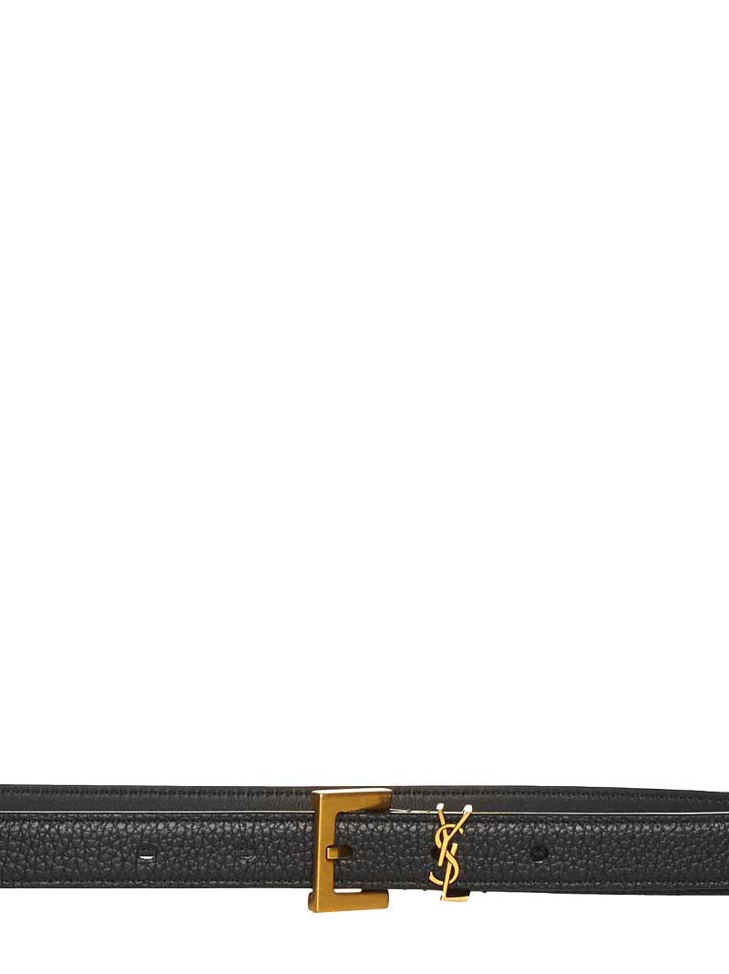 Saint Laurent Men Ysl Leather Belt SAINT LAURENT