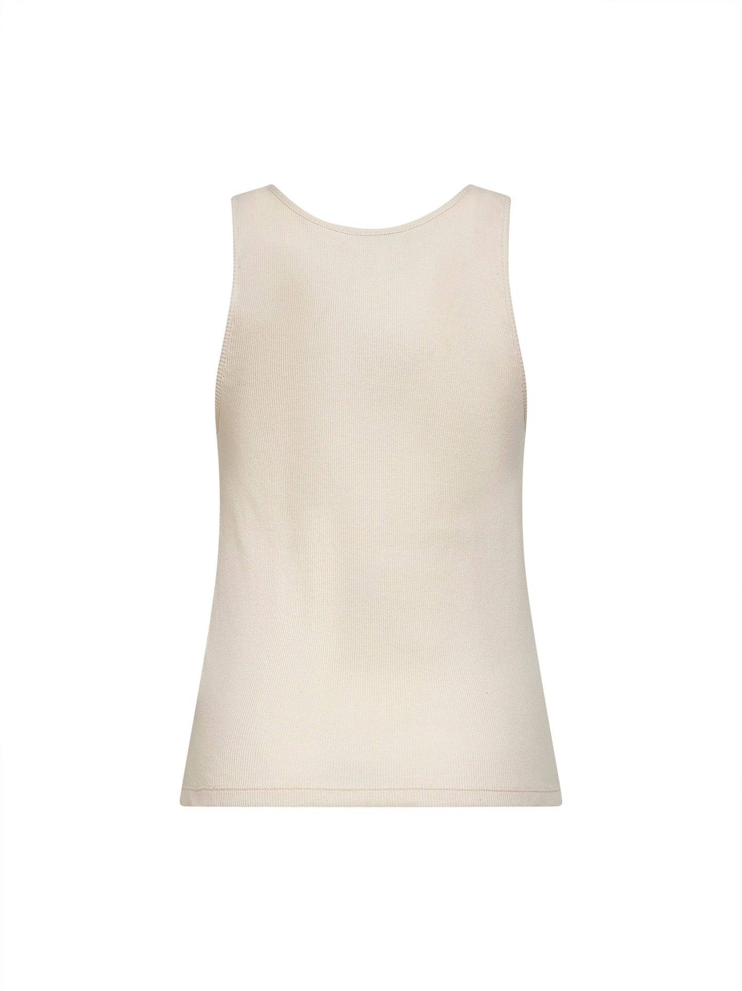 Saint Laurent Women Natural Ribbed Cotton Cassandre Tank Top SAINT LAURENT