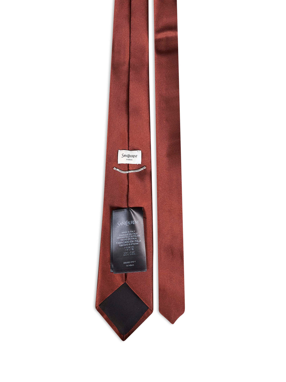 Saint Laurent Men Copper Silk Satin Tie SAINT LAURENT