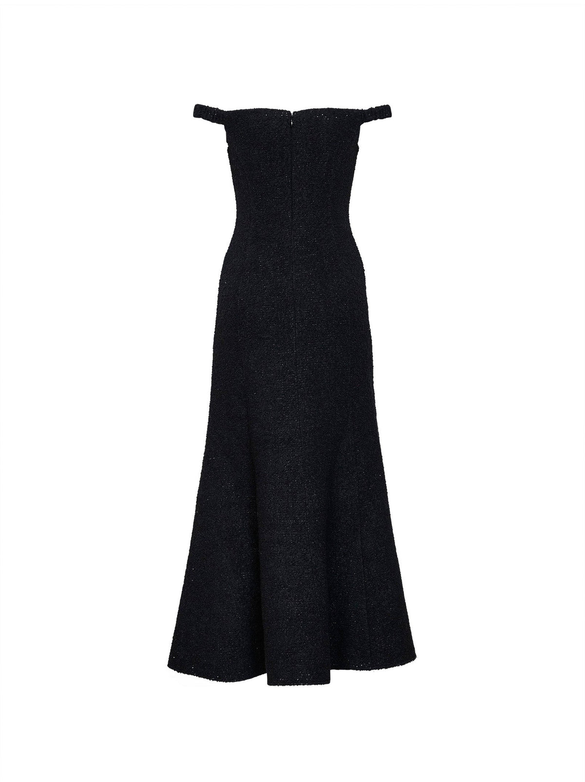 Self Portrait Women Black Lamé Bouclé Off-The-Shoulder Midi Dress SELF-PORTRAIT