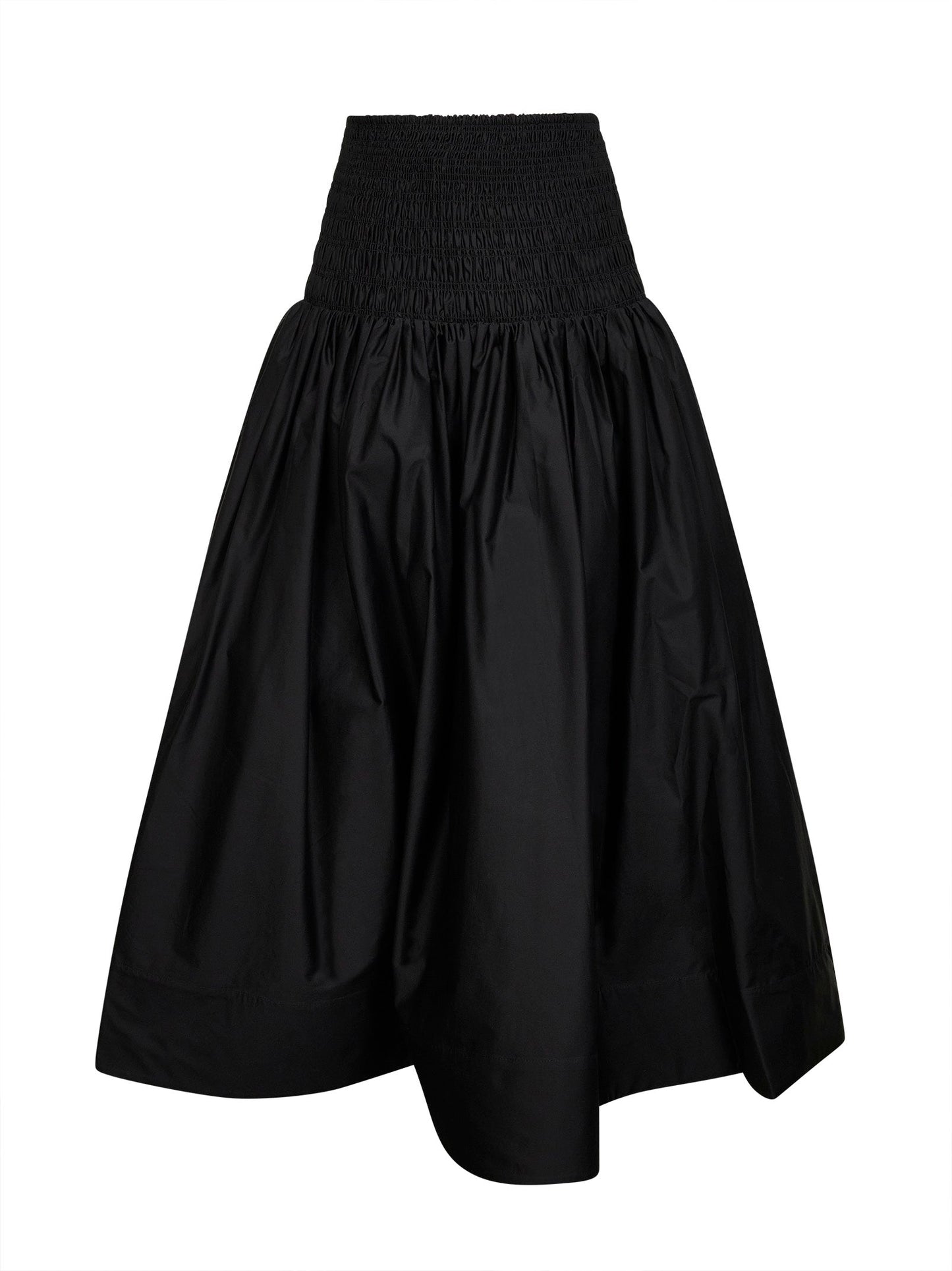 Self Portrait Women Black Cotton Poplin Midi Skirt SELF-PORTRAIT