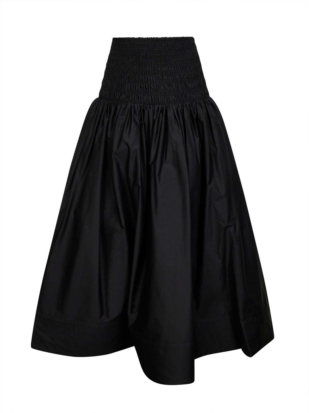 Self Portrait Women Black Cotton Poplin Midi Skirt SELF-PORTRAIT