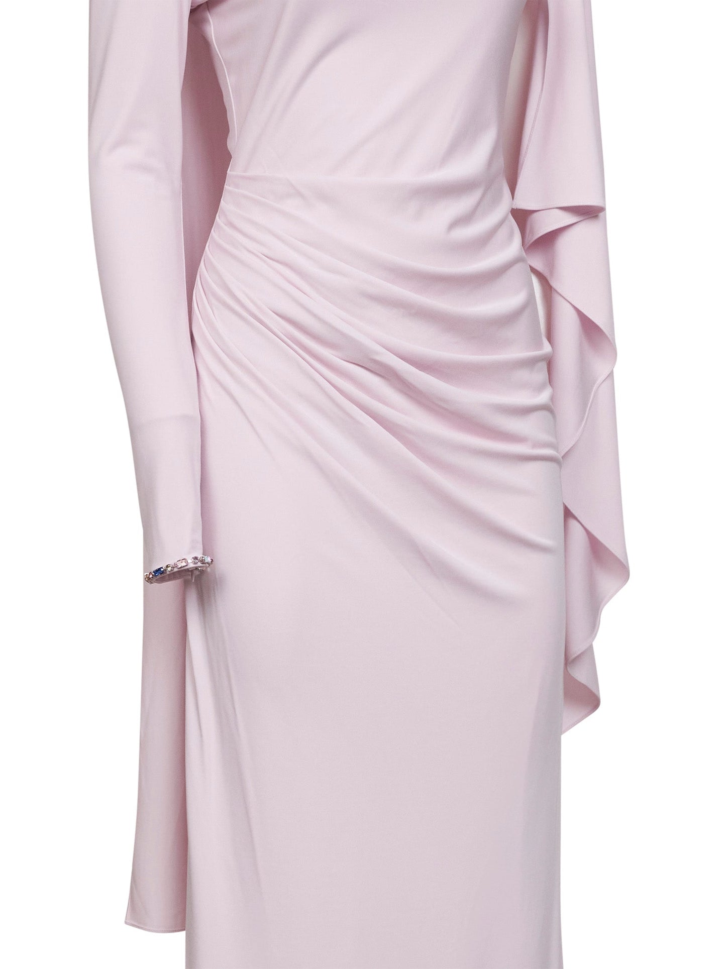 Self Portrait Women Pink Stretch Jersey Draped Maxi Dress SELF-PORTRAIT