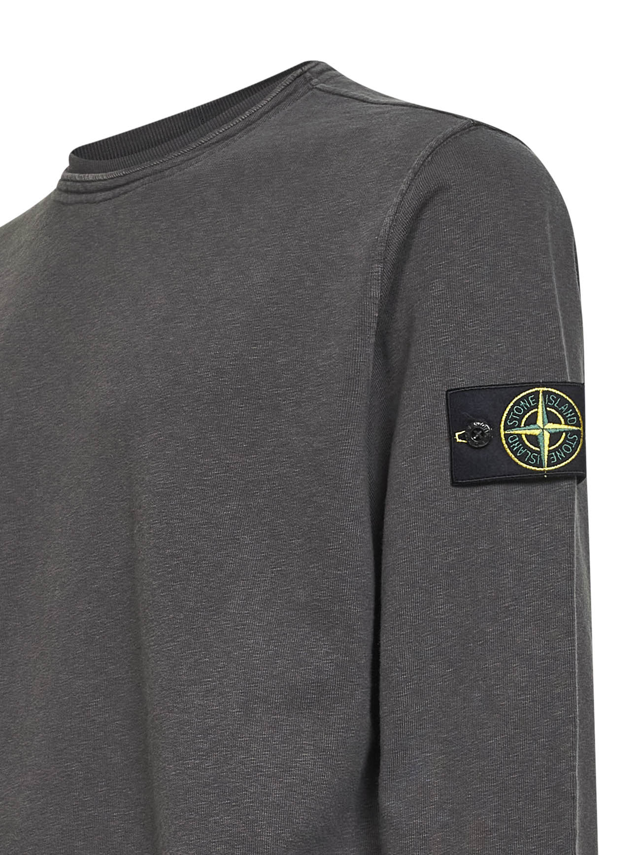 Stone Island Men Charcoal Grey Slub-Effect Malfilé Cotton Sweatshirt STONE ISLAND