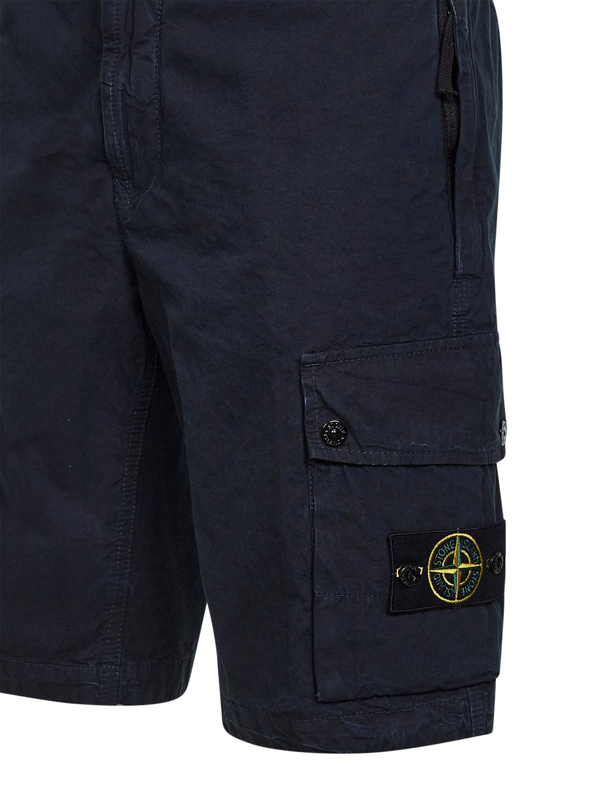 Stone Island Men Blue Organic Cotton Twill Cargo Bermuda Shorts STONE ISLAND