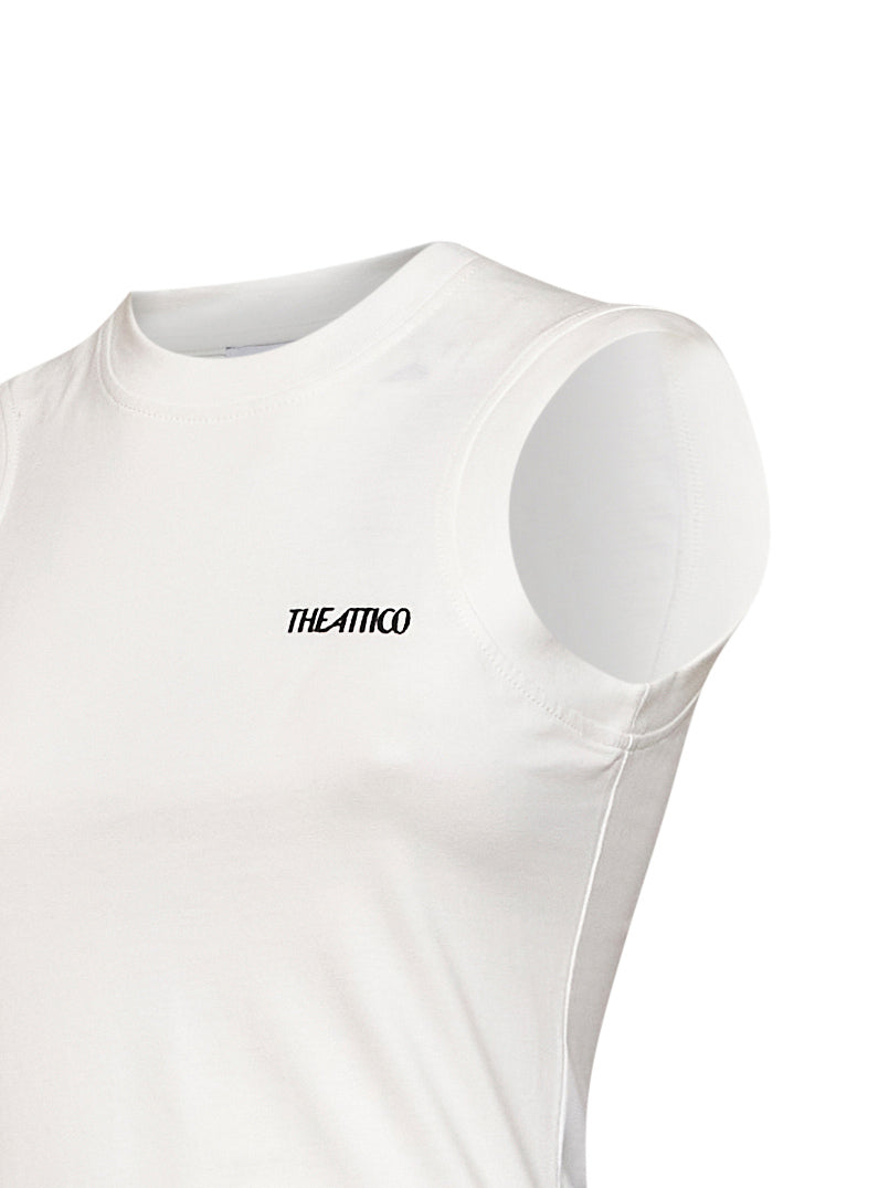 The Attico Women White Cotton Jersey "Reese" Tank Top THE ATTICO
