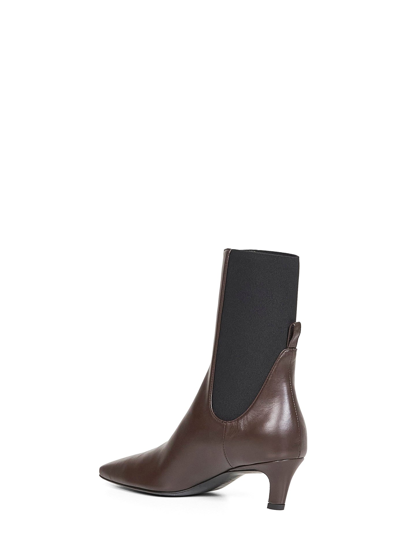 Toteme Women Brown Leather Mid-Heel Ankle Boots TOTEME