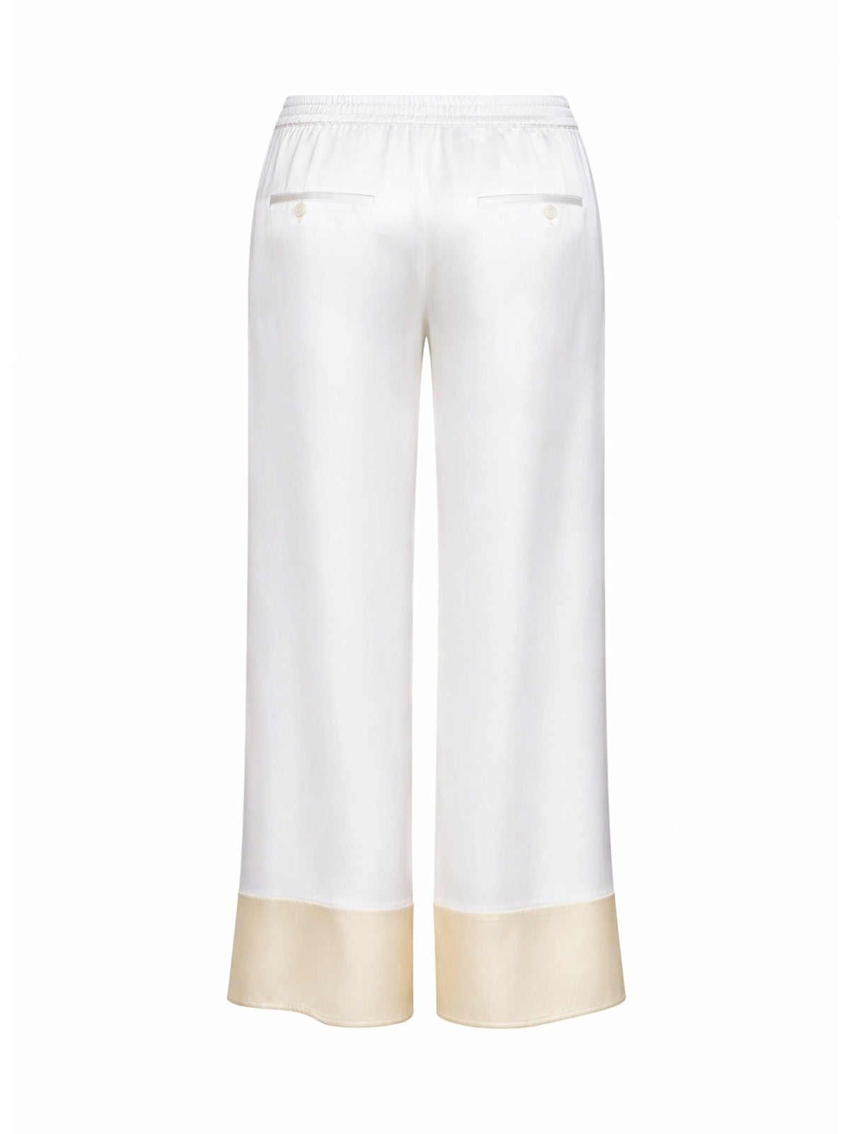 Toteme Women White Satin Drawstring Pajama-Style Trousers TOTEME